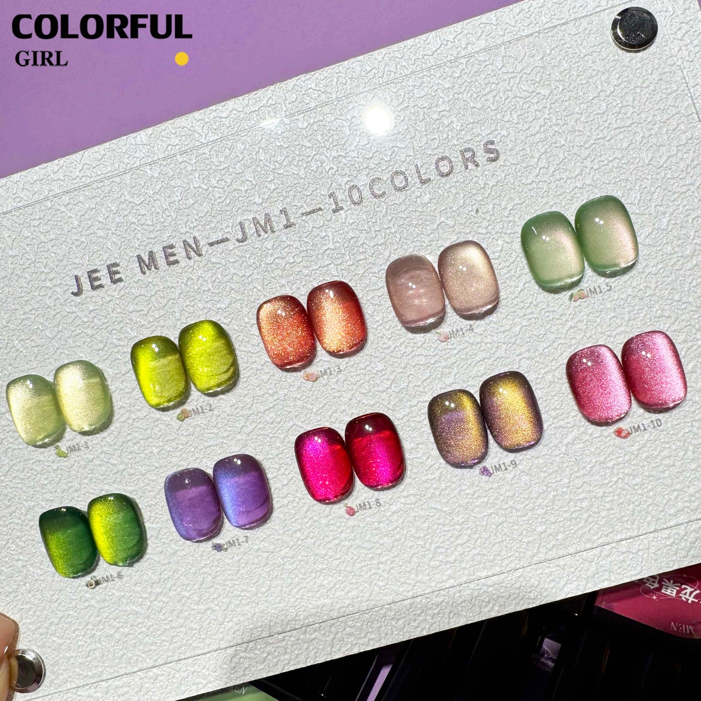 【พร้อมส่ง】VENDEENI JM01 10สี สีเจลแคทอายเนื้อซาติน+สีเจลแคทอาย  10สี    สีลูกแก้ว ฟรีชาร์ทสี Cat eye  10สี  (แถม ชาร์ทสี ทามาให้แล้ว) เจลหินอ่อนโทนผลไม้ ผิวซาตินนุ่มละมุน สีหวานละไมสุดหรู