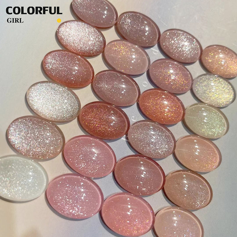 【พร้อมส่ง】สีเจล เซ็ท 24 สี JIAO YAN SHE สีเจลชิมเมอร์ 24 สีโทนชมพู แถมชาร์ทอะคริลิคสำเร็จรูป