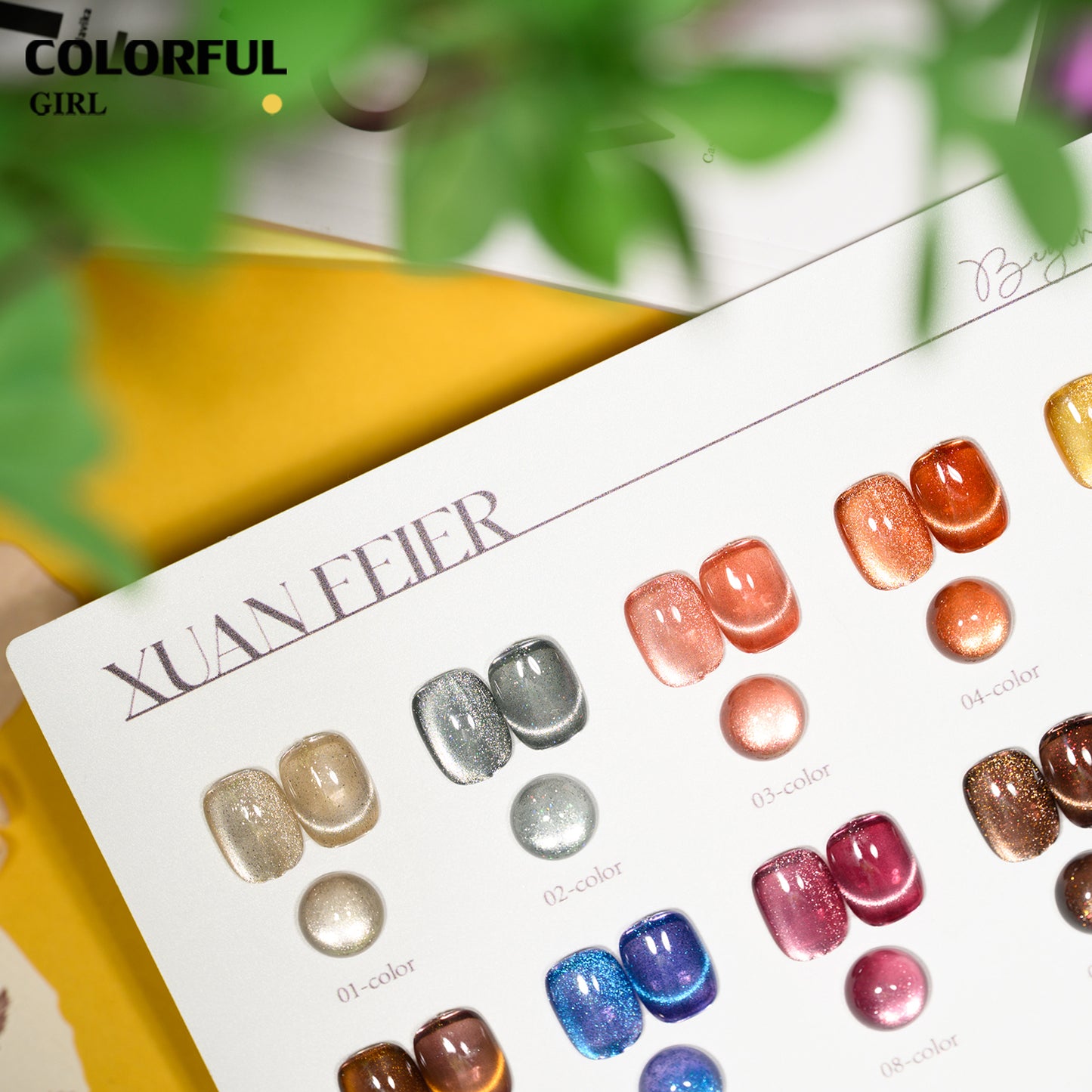XUANFEIER แคทอาย 10 สี  | แสงเปลี่ยนตามมุมมอง ฟรีชาร์ทสี