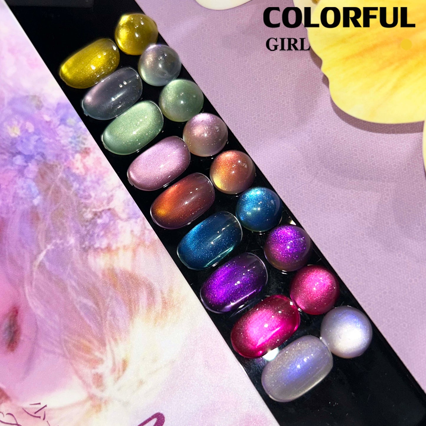 【พร้อมส่ง】MILAN สีเจลแคทอายเนื้อซาติน 9 สีสุดฮิต | สีลูกแก้วแวววาว | แถมชาร์ตสีฟรี! (ทาสีจริงให้แล้ว) แม่เหล็กแน่น เล่นไฟดี Cat eye 9สี