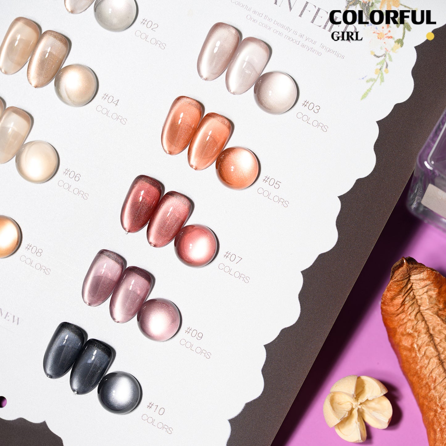 XUANFEIER 10สี สีเจลแคทอายเนื้อซาติน Cat Eye Amber Glow โทนอำพัน｜ฟรีชาร์ทสี