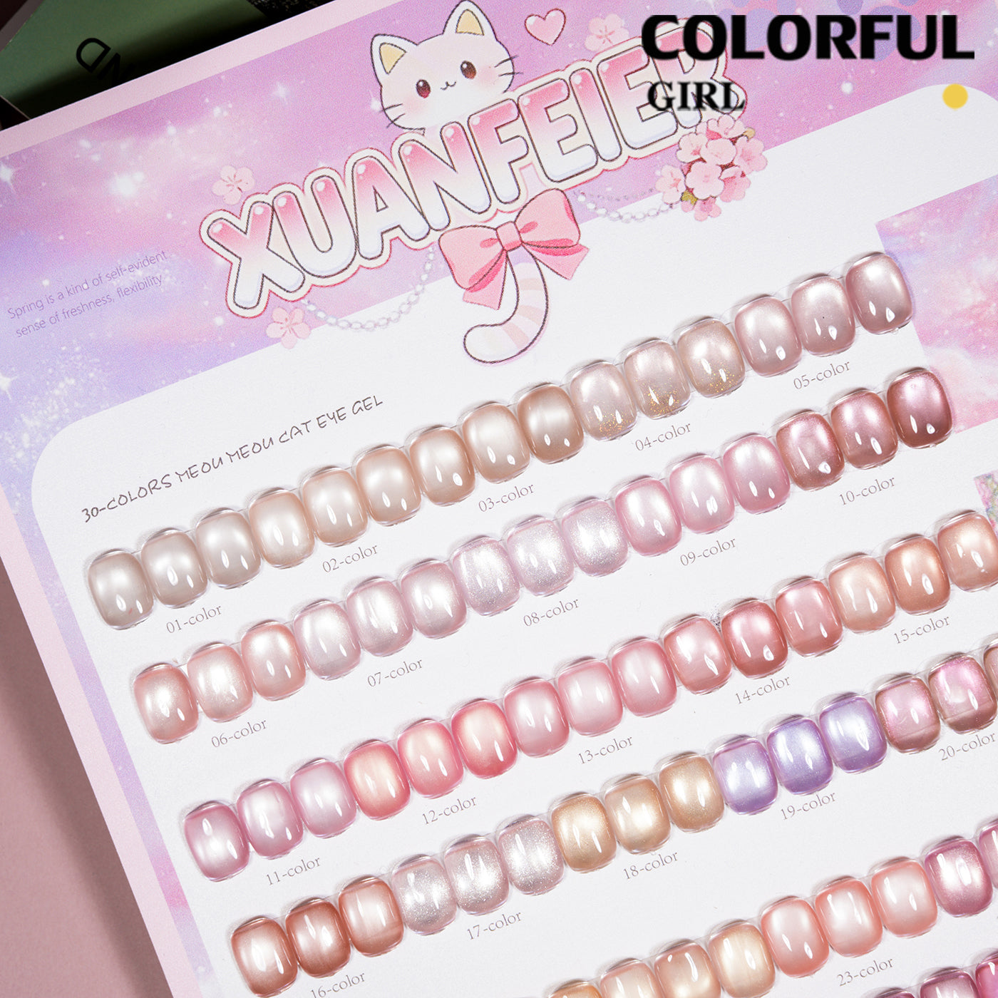 เจลเล็บ XUANFEIER Cat Eye 30 สี | เจลตาแมว + สีเจลแคทอายเนื้อซาติน  โทนนู้ดชมพู/พีช | เนื้อซาติน เล่นแสงละมุน | ขับผิว ดูดีทุกวัน ใช้ได้ทุกโอกาส (พร้อมใช้งาน) ✨