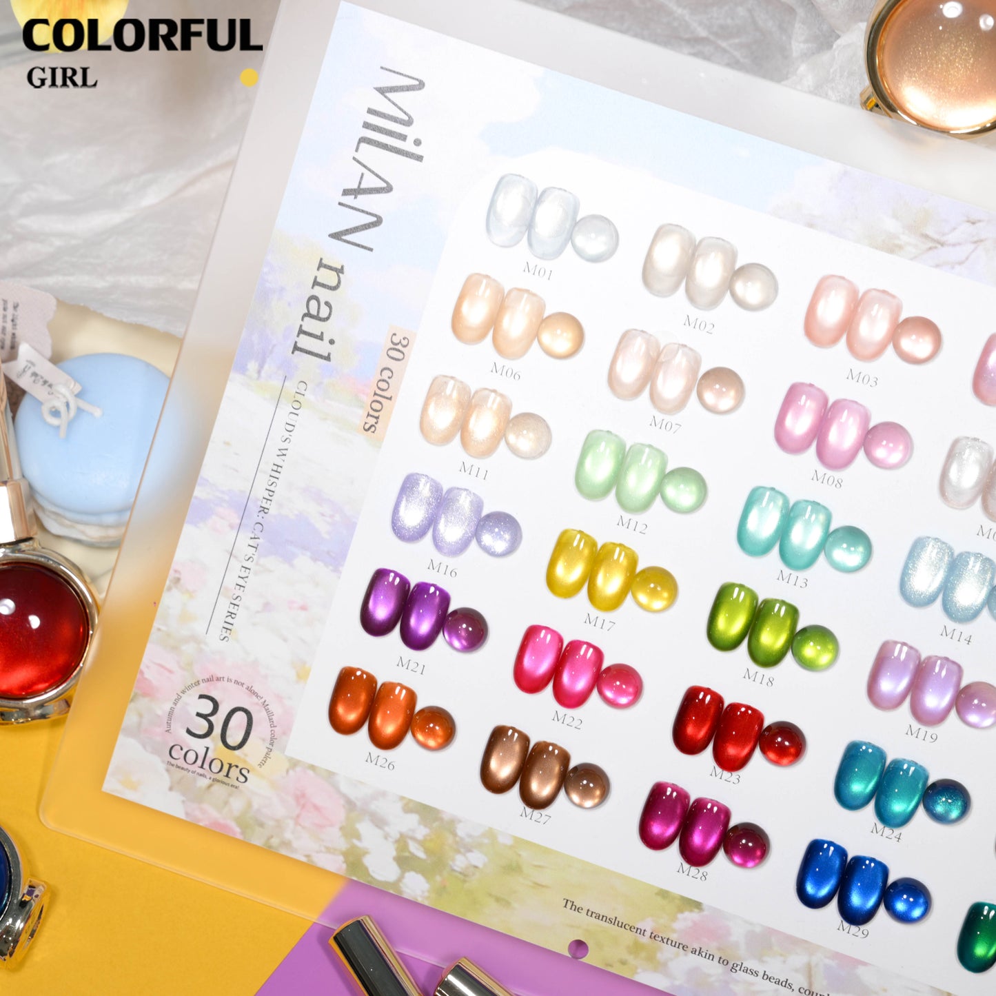 เจลเล็บ MILAN Cat Eye 30 สี | เจลแม่เหล็กตาแมว เนื้อซาติน | สีชัด ติดทนนาน | สร้างเอฟเฟกต์แสงได้ทันที | สำหรับงานเล็บมืออาชีพ (พร้อมใช้งาน) ขับผิว ดูดีทุกวัน ใช้ได้ทุกโอกาส (พร้อมใช้งาน) ✨