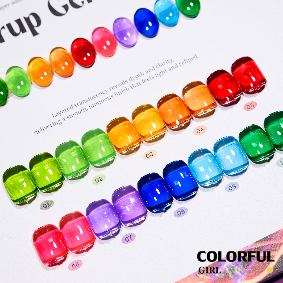 COLORFUL GIRL Top Coat เรืองแสง｜1 ขวดใช้ได้กับทุกสี｜ ขนาด 12 มล.