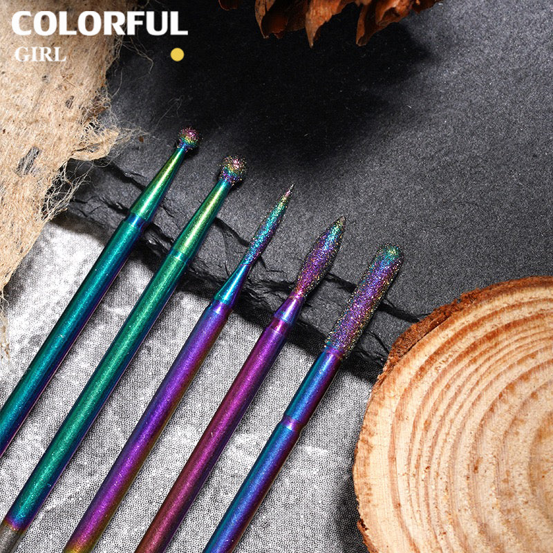 หัวเจียรแต่งเล็บ เพชรเรนโบว์ ✦ เลือกได้ทั้งแบบชิ้นเดียวหรือเซต 6 ชิ้น ✦ สำหรับลอกหนัง ขัดแต่ง และเก็บรายละเอียด หัวเจียรเล็บ เซาะเล็บ เก็บหนัง