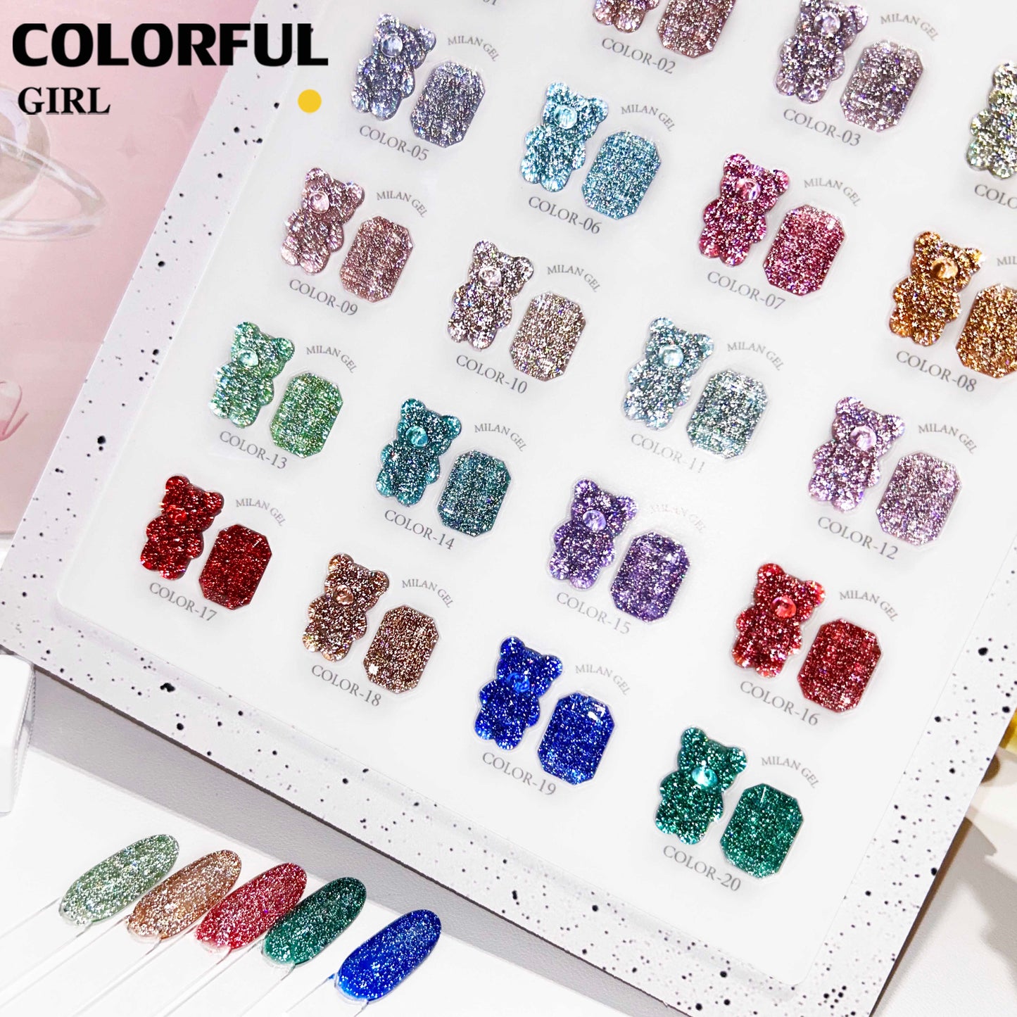 【พร้อมส่ง】MILAN 20 สีเจลแฟลช (Milan) สีเจลทาเล็บ แถมชาร์ทสี | ชุดสี 20 สี + ฟรีชาร์ทสี