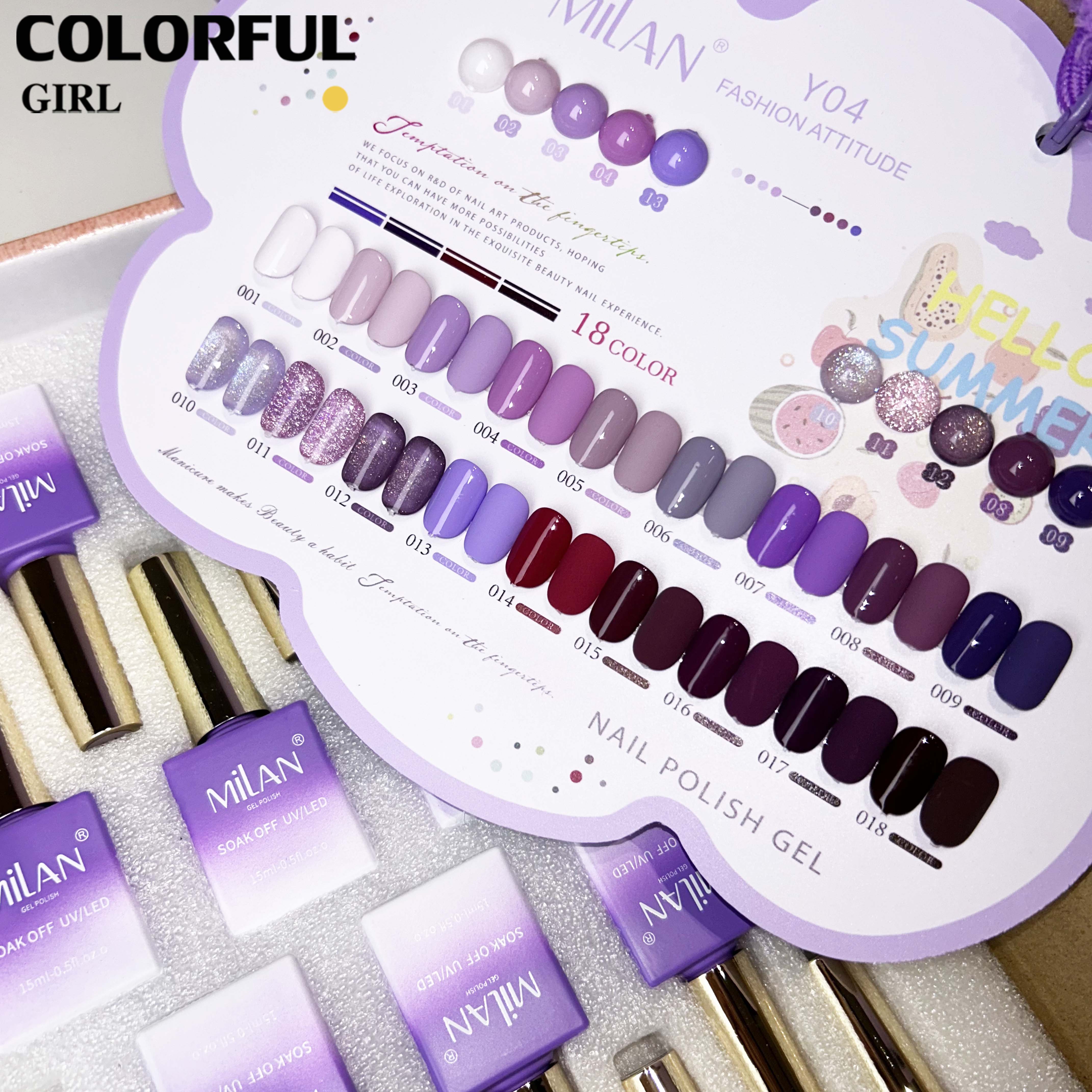 สีเจล Milan New🎉 มาใหม่ 18สี แถมฟรีชาร์ทสี