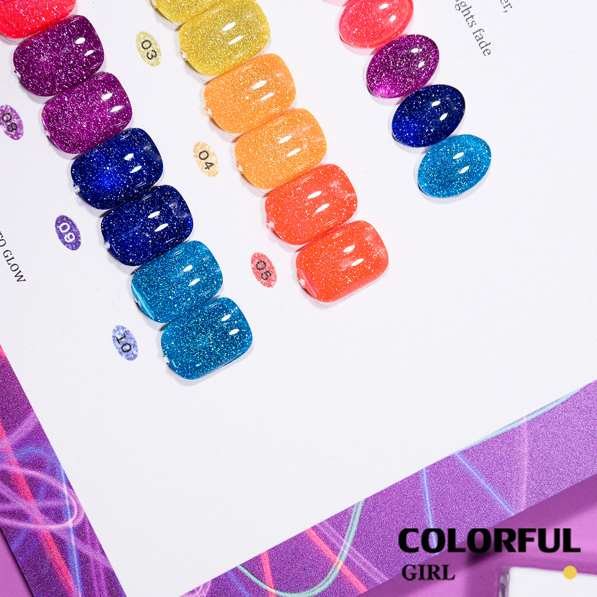 COLORFUL GIRL Top Coat เรืองแสง｜1 ขวดใช้ได้กับทุกสี｜ ขนาด 12 มล. / สีแฟลช