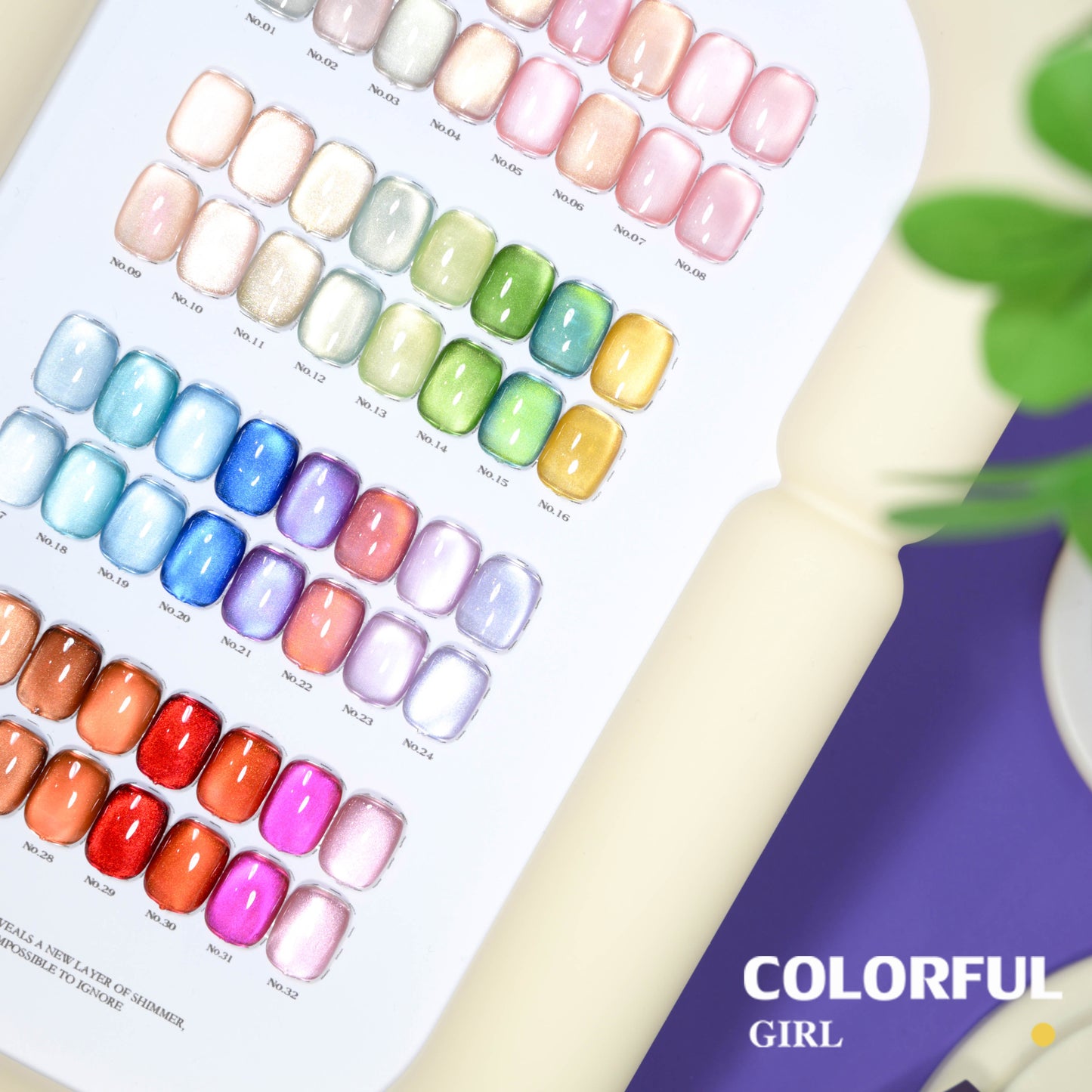 COLORFUL GIRL สีเจลแคทอายเนื้อซาติน + สีเจลแคทอาย 32 สี ✨ ฟีลน้ำใสแบบลูกแก้ว｜เล่นแสงเหมือนดาว｜โทนสีหรูดูแพง (ทามาให้แล้ว พร้อมใช้งาน) 💅