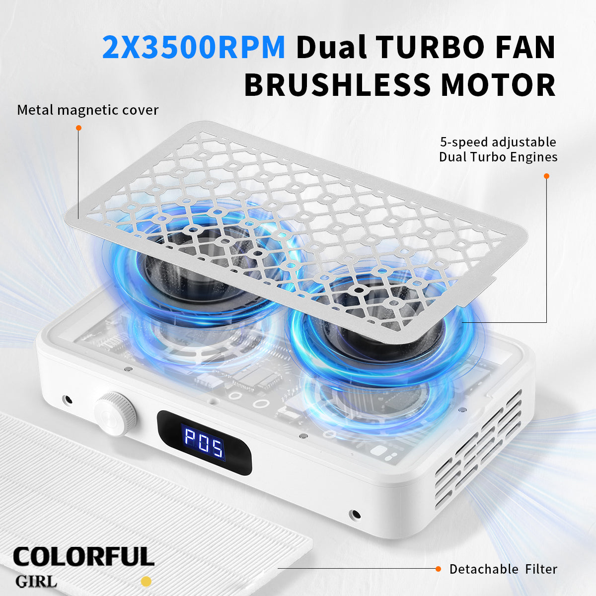 SNRQI W30 เครื่องดูดเล็บกังหันคู่ มอเตอร์ไร้แปรงถ่าน 2 ตัว · แรงดูดสูง · เงียบ · เหมาะสำหรับร้านทำเล็บ  เทอร์โบคู่ เครื่องดูดฝุ่นเล็บ  เครื่องดูดฝุ่นทำเล็บ พัดลมดูดฝุ่นเล็บ เครื่ ปรับความเร็วได้ มีแผ่นกรอง