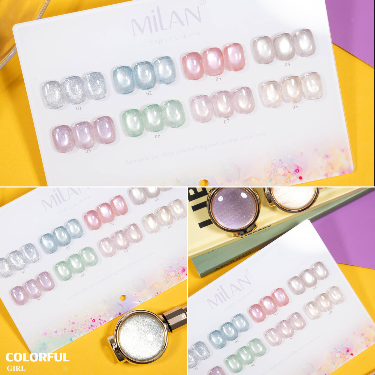 เจลเล็บ MILAN Cat Eye 8 สี สีเจลแคทอาย  |โทนสุภาพ หวานละมุน | เจลแม่เหล็กตาแมว | สีชัด ติดทนนาน สำหรับงานเล็บมืออาชีพ | สร้างเอฟเฟกต์แสงได้ทันที (ทามาให้แล้ว พร้อมใช้งาน)สีเจลแคทอาย