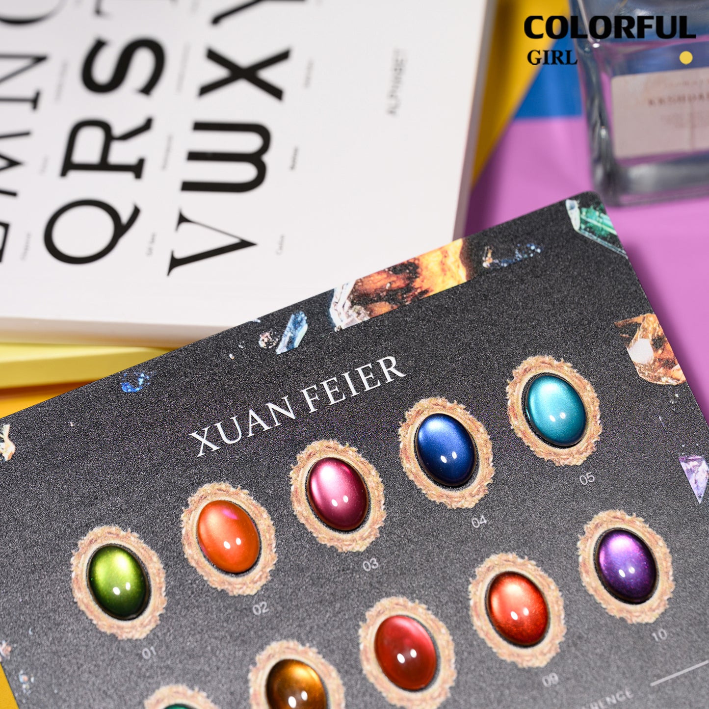 XUANFEIER เจลแคทอาย 10 สี แผ่นสีเจลตาแมวลุคอัญมณี ประกายแสงเปลี่ยนตามมุมมอง · มิติชัดเจน · เงางามดุจอัญมณี · ทุกมุมคือประกายใหม่ (ทามาให้แล้ว พร้อมใช้งาน)