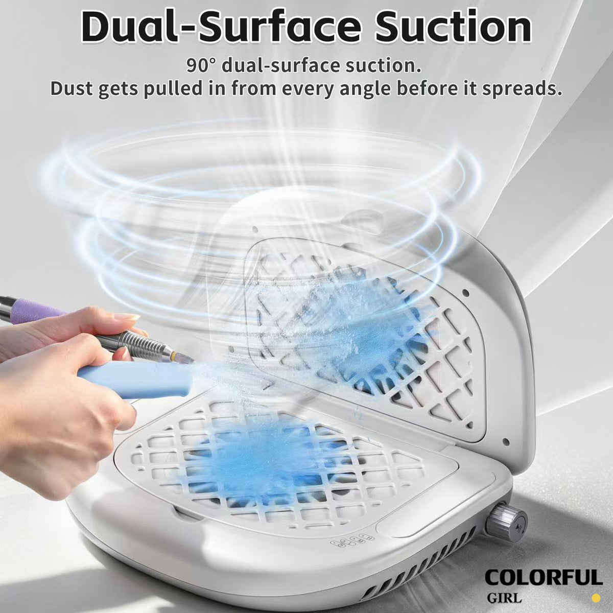 SNRQI L60 Nail Dust Collector เครื่องดูดฝุ่นทำเล็บ เทอร์โบไร้แปรง 4000RPM ดูดแรง เงียบ พับได้ กรองฝุ่น 2 ชั้น ปรับแรงดูดได้ สำหรับร้านทำเล็บมืออาชีพและใช้งานส่วนตัว
