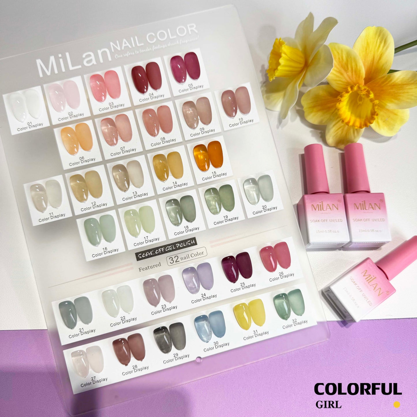 【พร้อมส่ง】MILAN สีเจลไซรัปรุ่นใหม่   32 สี ฟรีชุดชาร์จชาร์จ   เนื้อสวยละมุนค่ะ  เจลลี่ไซรัป 32 สี ไม่บางจนเกินไปทาง่ายและสวยมากmilan