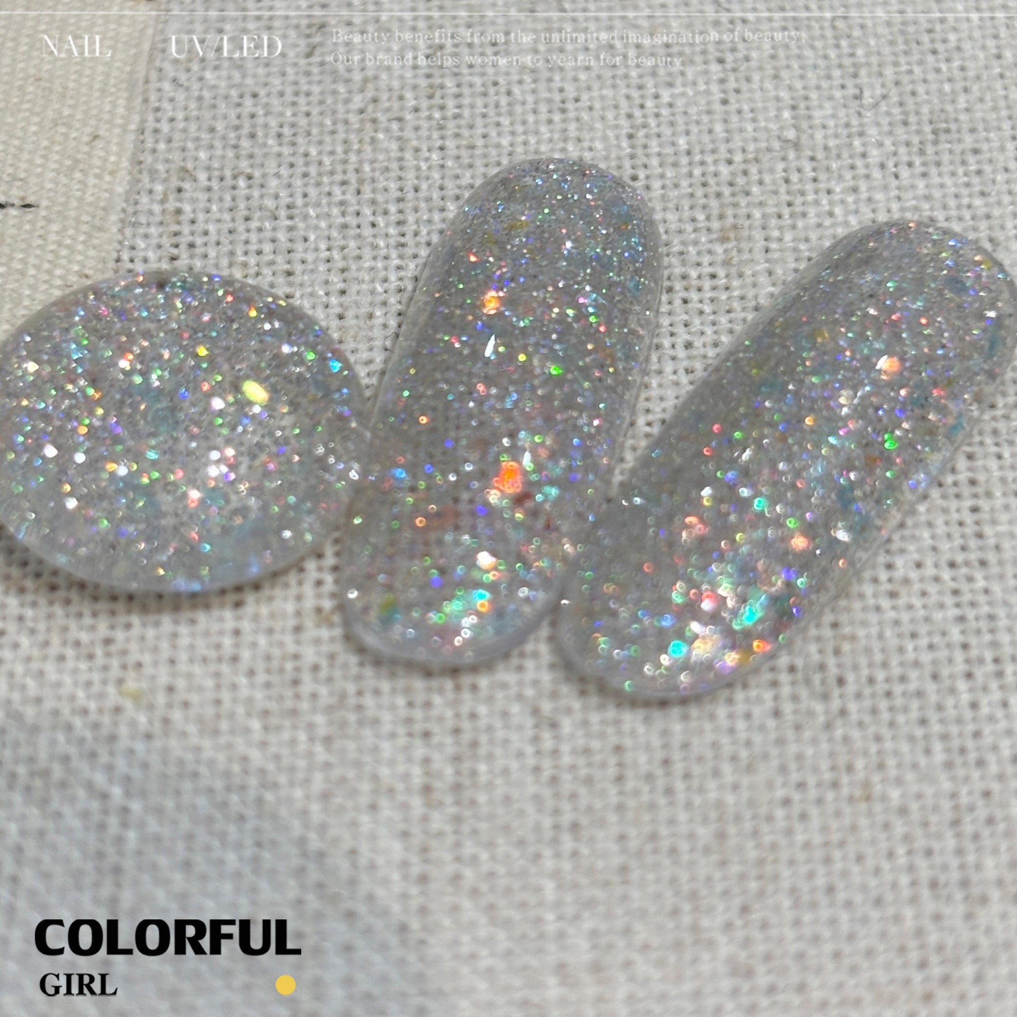 Colorful Girl สีเจลกลิตเตอร์ บิงเยว่ / ยุนปั๋ว ทาทับได้ สีใสเม็ดเล็ก / ผสมทองคำเปลว