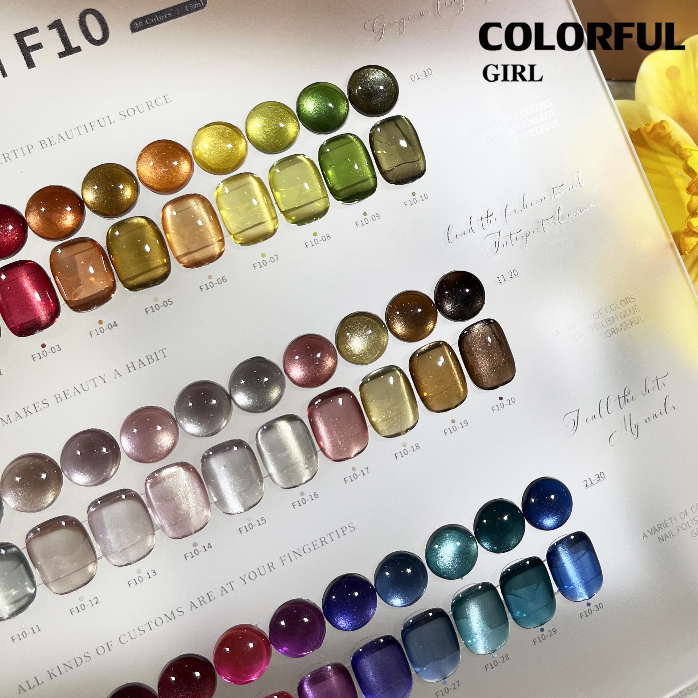 Vendeeni VDN-F10 30สี สีเจลแคทอายเนื้อซาติน  แถมฟรีชาร์ทสี