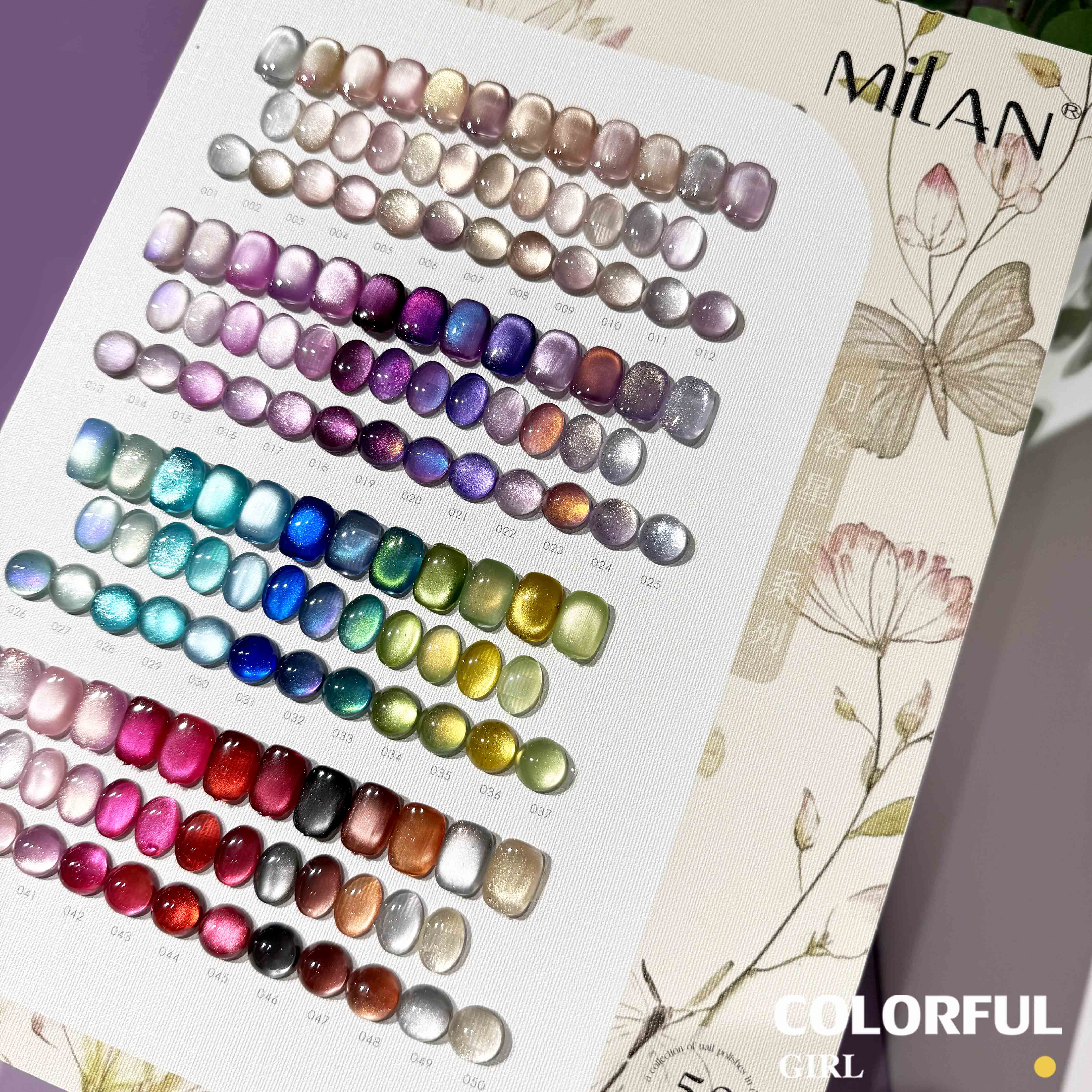 สีเจลแคทอายเนื้อซาติน + สีเจลแคทอายลูกแก้ว เซ็ต 50 สี  แถมฟรีชาร์ทสี