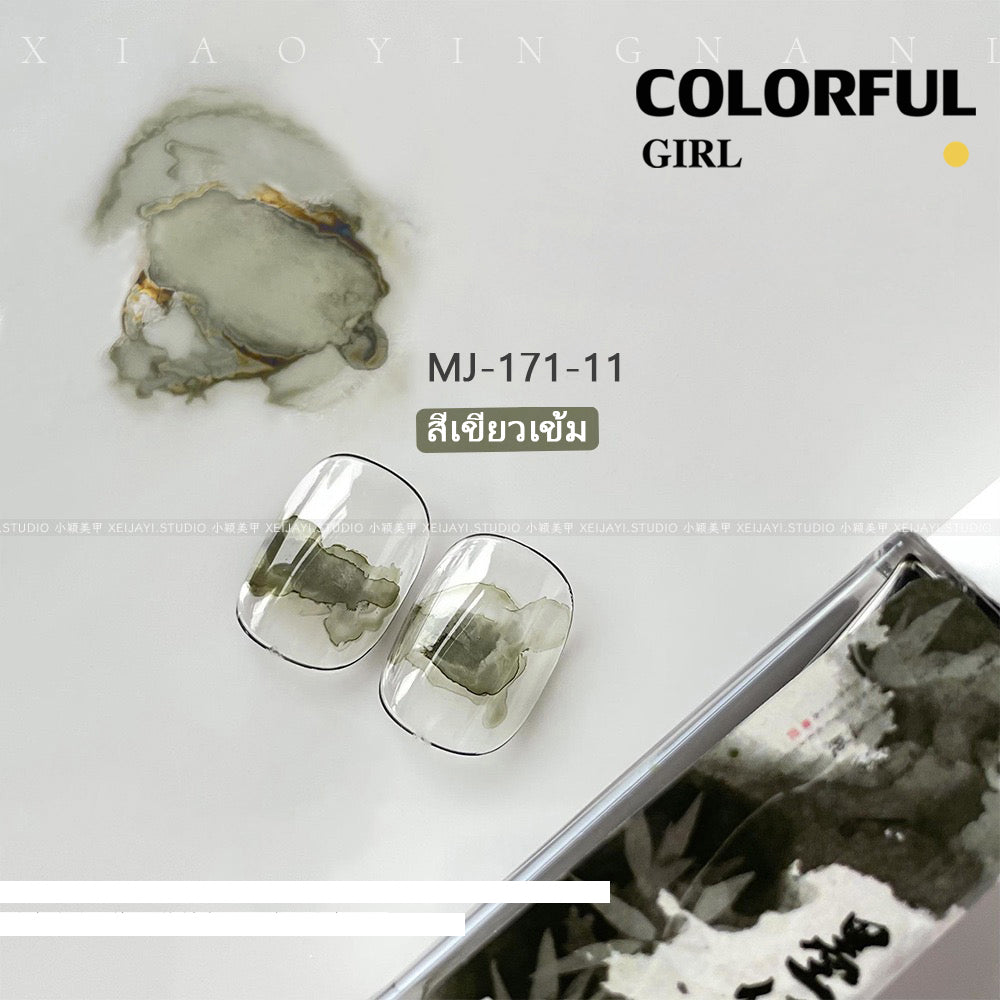 15สี บรรจุแบบแบ่งขวด น้ำยาทำลายหินอ่อน   สีทาเล็บ วาดภาพ Diy ทำลายอาร์ต สีทาเล็บ ใช้เพ้นท์ได้ง่ายและสะดวก สีสวยสดโทนพาสเทล