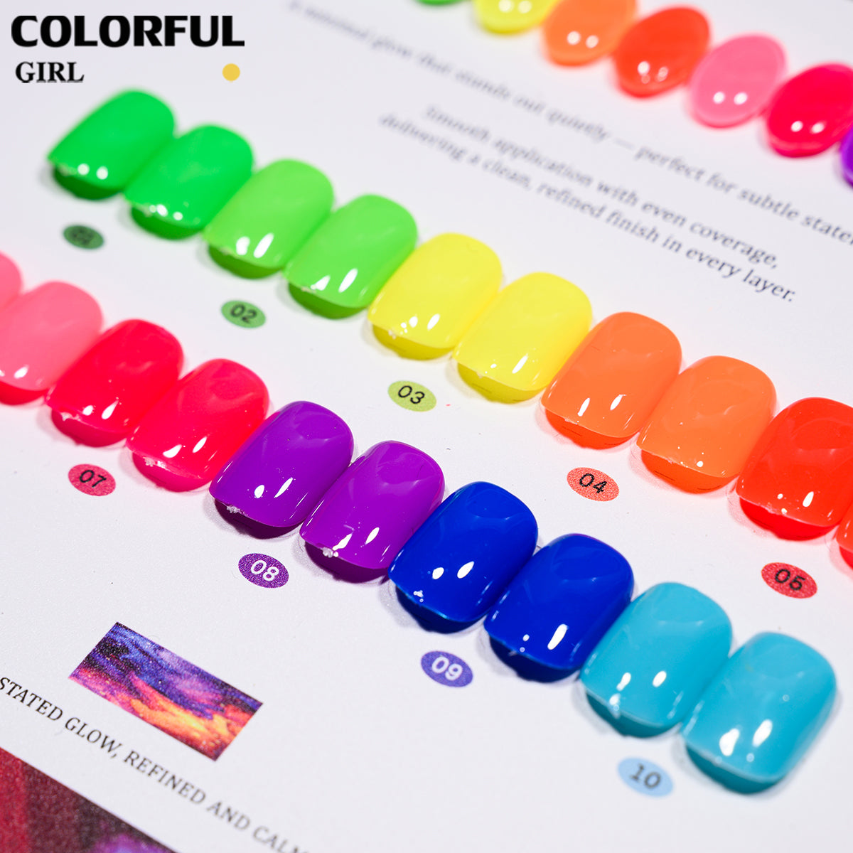 COLORFUL GIRL  Top Coat เรืองแสง｜1 ขวดใช้ได้กับทุกสี｜ ไม่รบกวนสี เลือกได้ 4 สี หนึ่งมือได้ 2 เอฟเฟกต์｜เหมาะสำหรับงานเทศกาลและปาร์ตี้ ✨🌈｜Top Coat เรืองแสง 12 มล.
