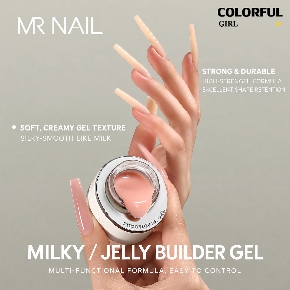 【พร้อมส่ง】MR.NAIL Milky / Jelly Builder Gel เจลต่อเล็บ 30 กรัม 13 สี โทนนู้ด ชมพู มิลค์กี้และสีใส เจลเสริมหน้าเล็บ ปั้นทรง ต่อเล็บและซ่อมเล็บ