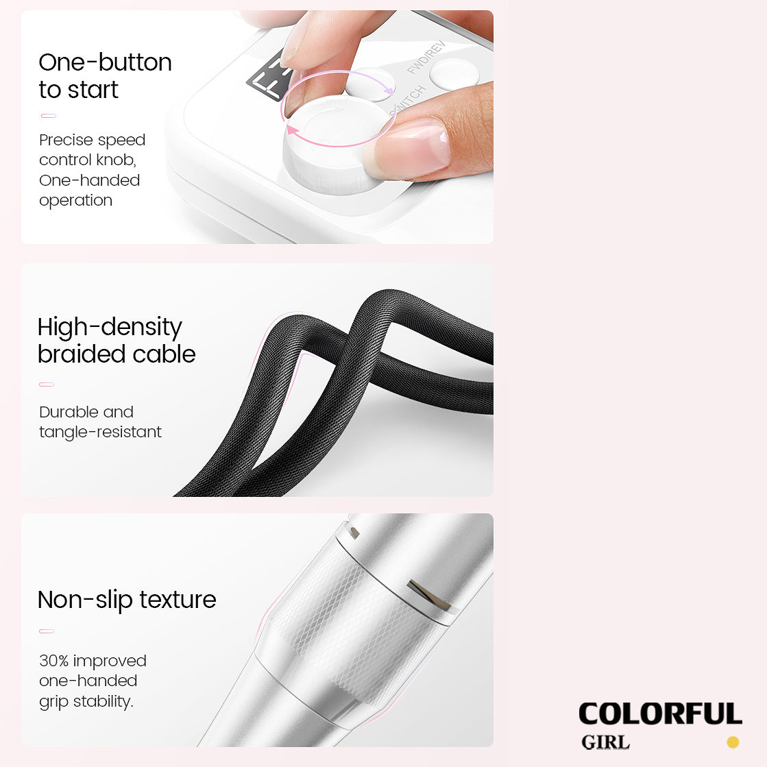 รุ่นใหม่ Gen 2 เครื่องเจียเล็บ LUGX LG-602S ✨ สีใหม่ล่าสุด ขาว / ชมพู / ม่วง รอบหมุนสูงสุด 35,000 RPM แบตเตอรี่ 2200mAh แรงบิดสูง ใช้งานไร้สาย 💅