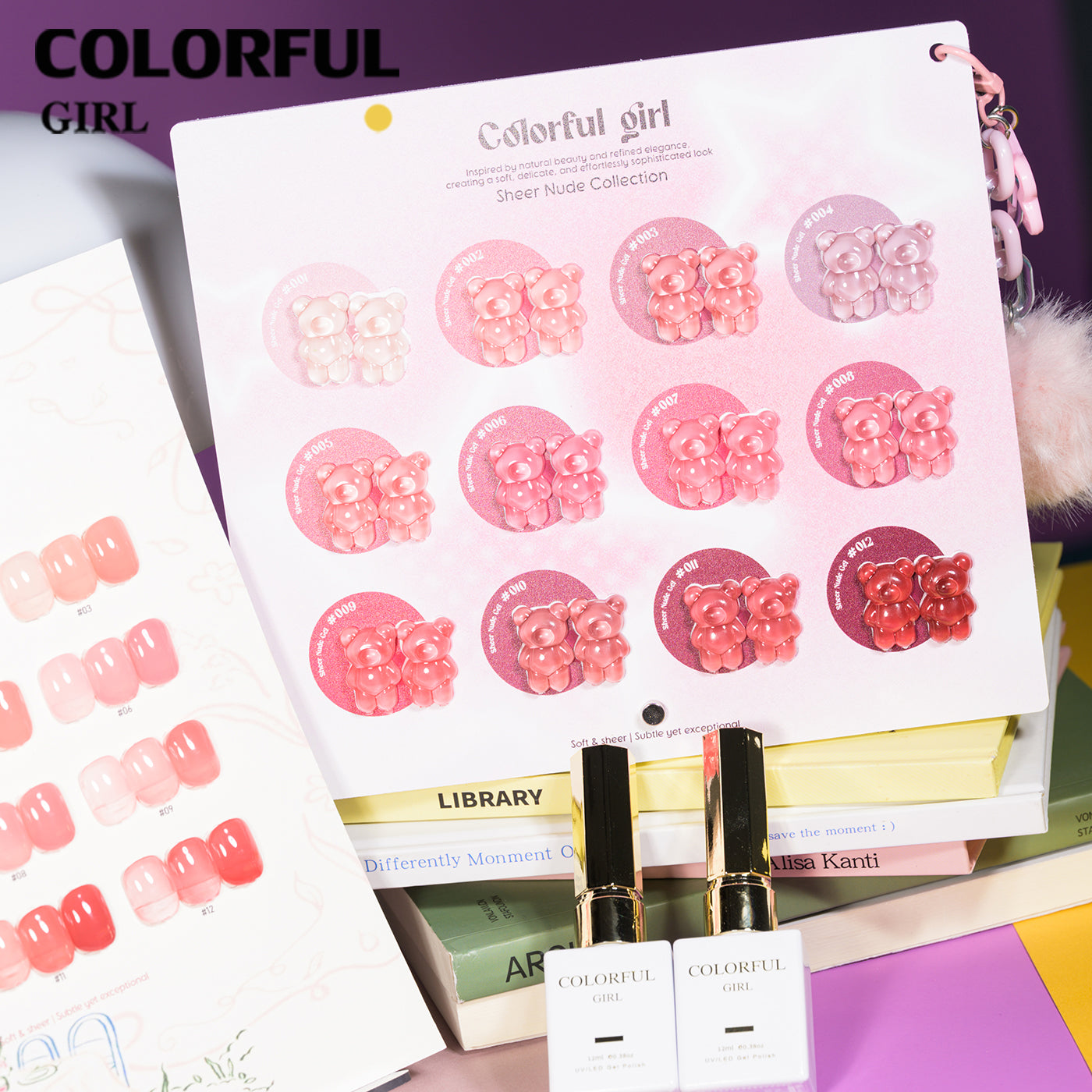 【พร้อมส่ง】💅 สีทาเล็บเจล Colorful Girl ✦ เซต 12 สี ✦ โทนชมพู Ice Peach หวานละมุน ✦ แถมฟรีชาร์ตสี 💖ซีรีส์ Sweet Nude Pink
