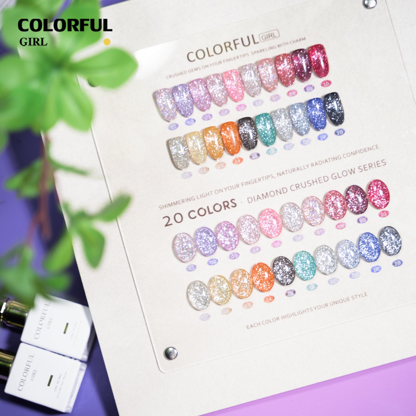 COLORFUL GIRL เจลแฟลชโอปอล 20 สี ✨ วิ้งระยิบระยับ ฟรีชาร์ทสี