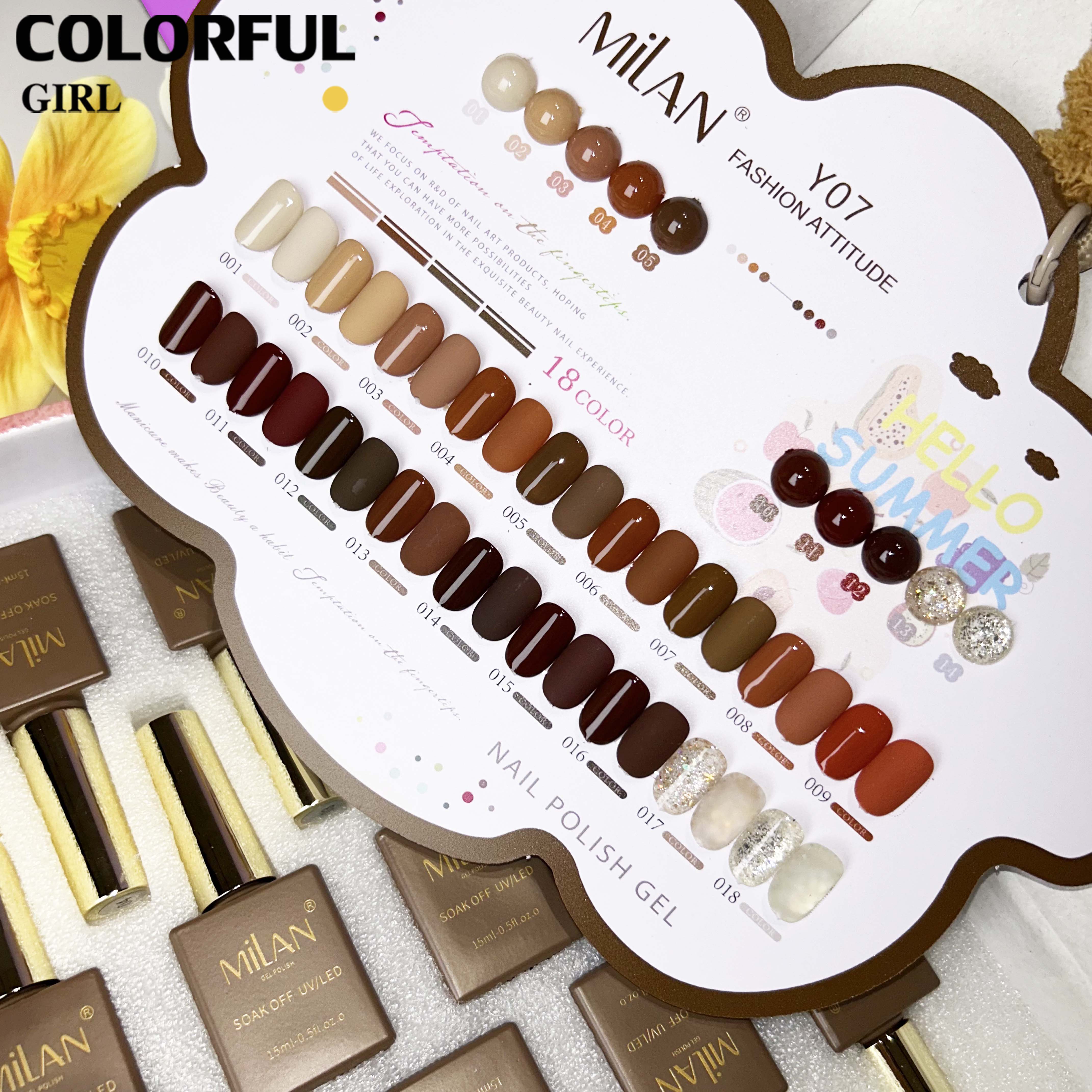 สีเจล Milan New🎉 มาใหม่ 18สี แถมฟรีชาร์ทสี
