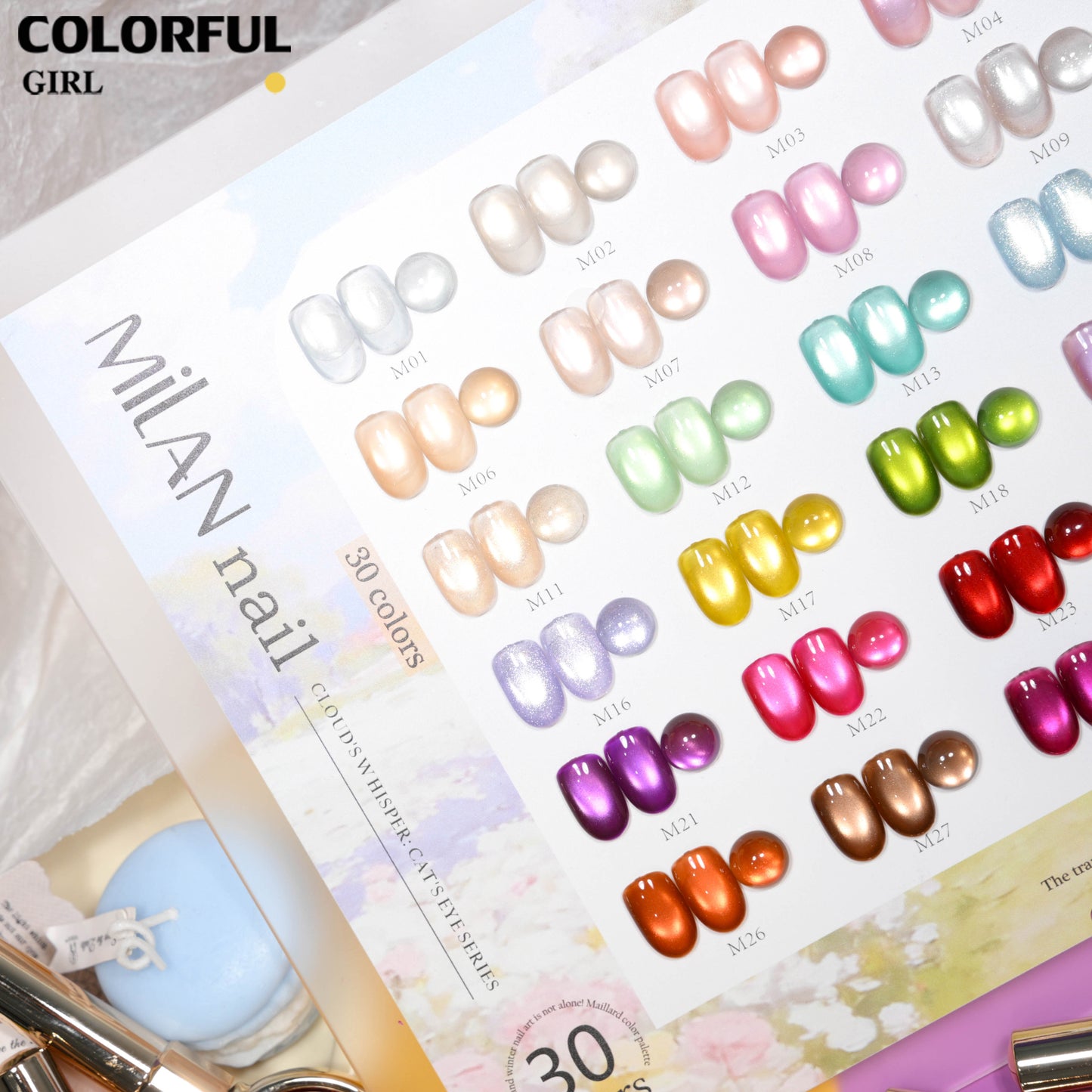 เจลเล็บ MILAN Cat Eye 30 สี | เจลแม่เหล็กตาแมว เนื้อซาติน | สีชัด ติดทนนาน | สร้างเอฟเฟกต์แสงได้ทันที | สำหรับงานเล็บมืออาชีพ (พร้อมใช้งาน) ขับผิว ดูดีทุกวัน ใช้ได้ทุกโอกาส (พร้อมใช้งาน) ✨