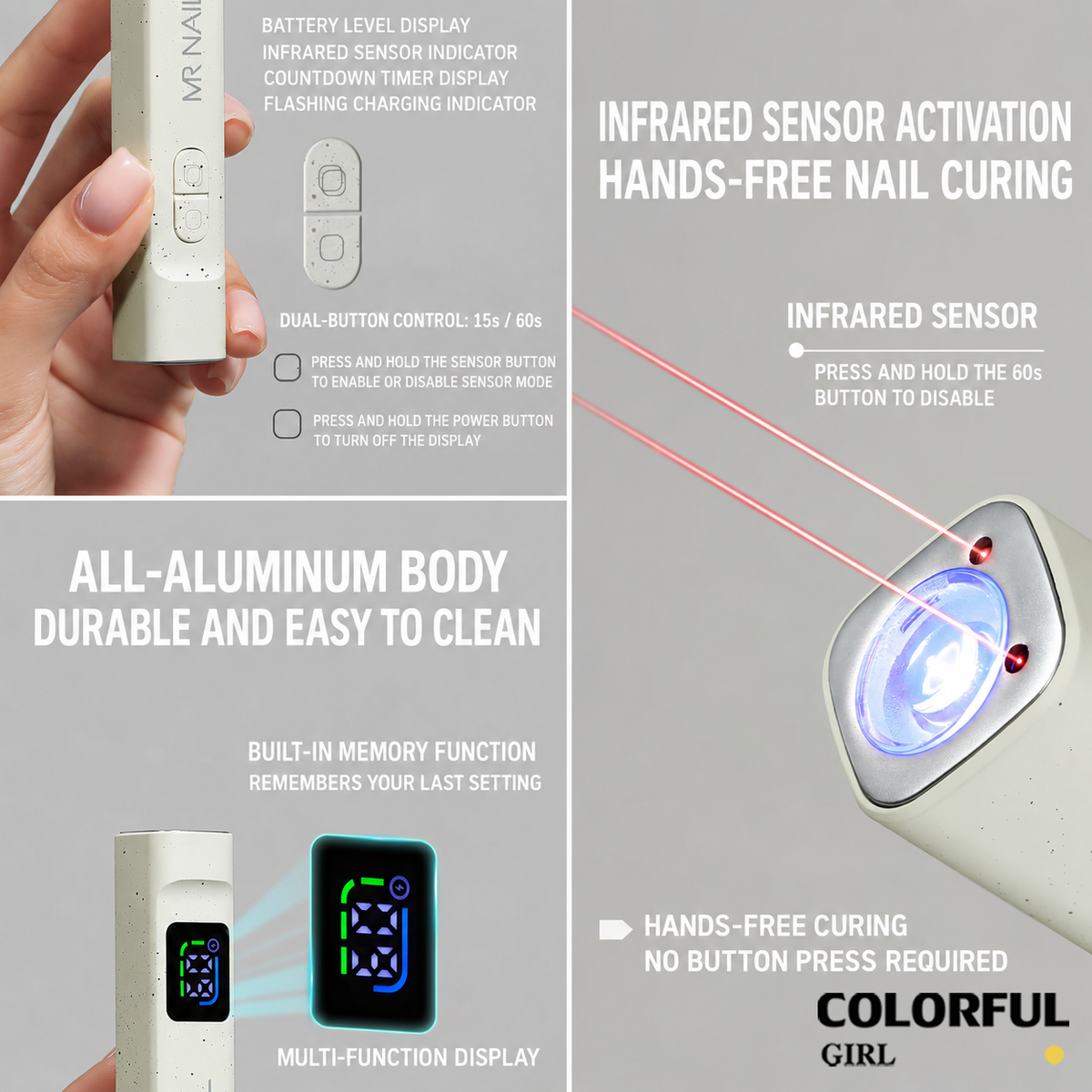 【พร้อมส่ง】MR.NAIL Gen 2 เครื่องอบเล็บเจล LED/UV แบบมือถือไร้สาย 3-in-1 พร้อมฐานบังแสงและหัวซิลิโคน 400mAh เซ็นเซอร์อัตโนมัติ ใช้งานต่อเนื่องประมาณ 100 นาที