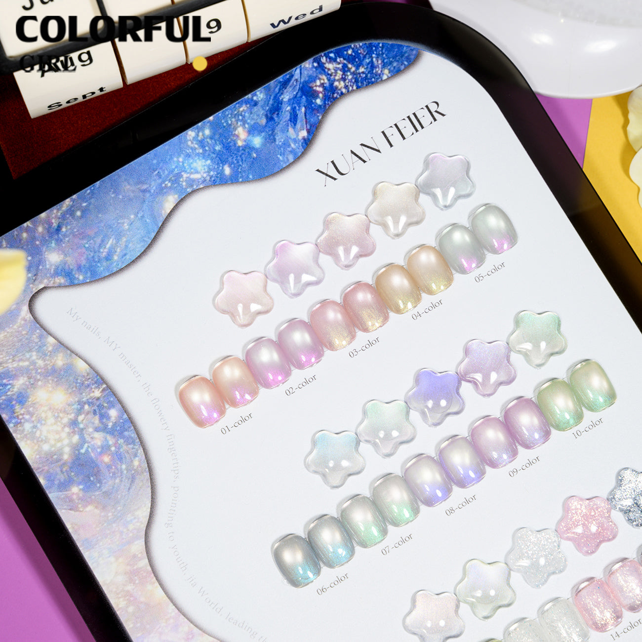 XUANFEIER เจลแคทอายออโรร่าลูกกวาด 15 สี + สีเจลกากเพชรวิ้งแน่น + สีเจลกลิตเตอร์ ฟีลกาแล็กซี่สุดละมุน เล่นแสงไหลลื่น✨ แคทอายมุกใสแบบน้ำแข็ง ช่วยขับผิว เพิ่มลุคหวานละมุนดูมีออร่า (ทามาให้แล้ว พร้อมใช้งาน)
