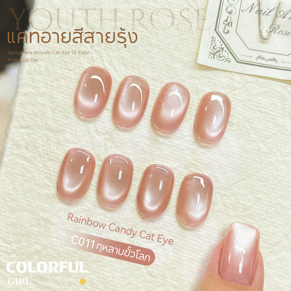 Youth Rose 2.5g Cat Eye UV Gel ยาทาเล็บ, G ครอกแม่เหล็กเล็บวานิช, UV/LED โคมไฟต้องการ ตาแมวน้ำยาทาเล็บแม่เหล็ก สีเจลแคทอายเนื้อนมฟุ้ง ฟีลใสละมุนแบบเจลลี่น้ำแข็ง ✨