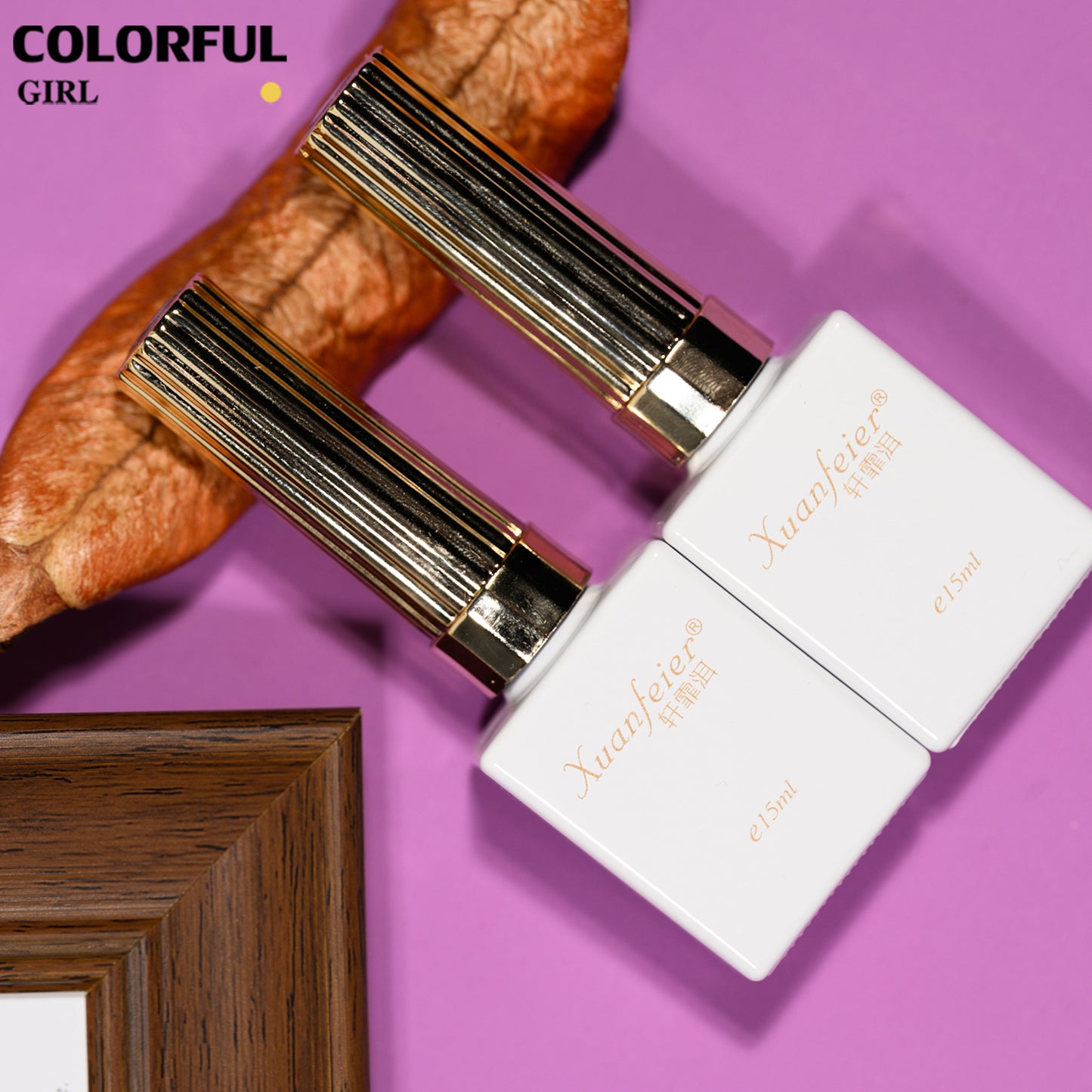 XUANFEIER  9 สี สีเจลแคทอายเนื้อซาติน กดอกไม้ไข่มุก | ฟรีชาร์ทสี