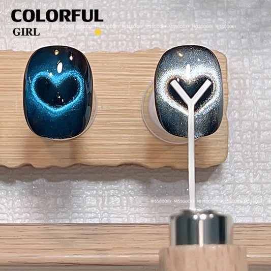 ✨พร้อมส่ง✨หัวใจเล็ก + หัวใจใหญ่ + แม่เหล็ก  รูปเล็บแม่เหล็กติดลวดเครื่องมือสําหรับสร้างหัวใจและแท่งรูปร่างบนเล็บหัวใจรักแมวตาเล็บแม่เหล็กอุปกรณ์ศิลปะ