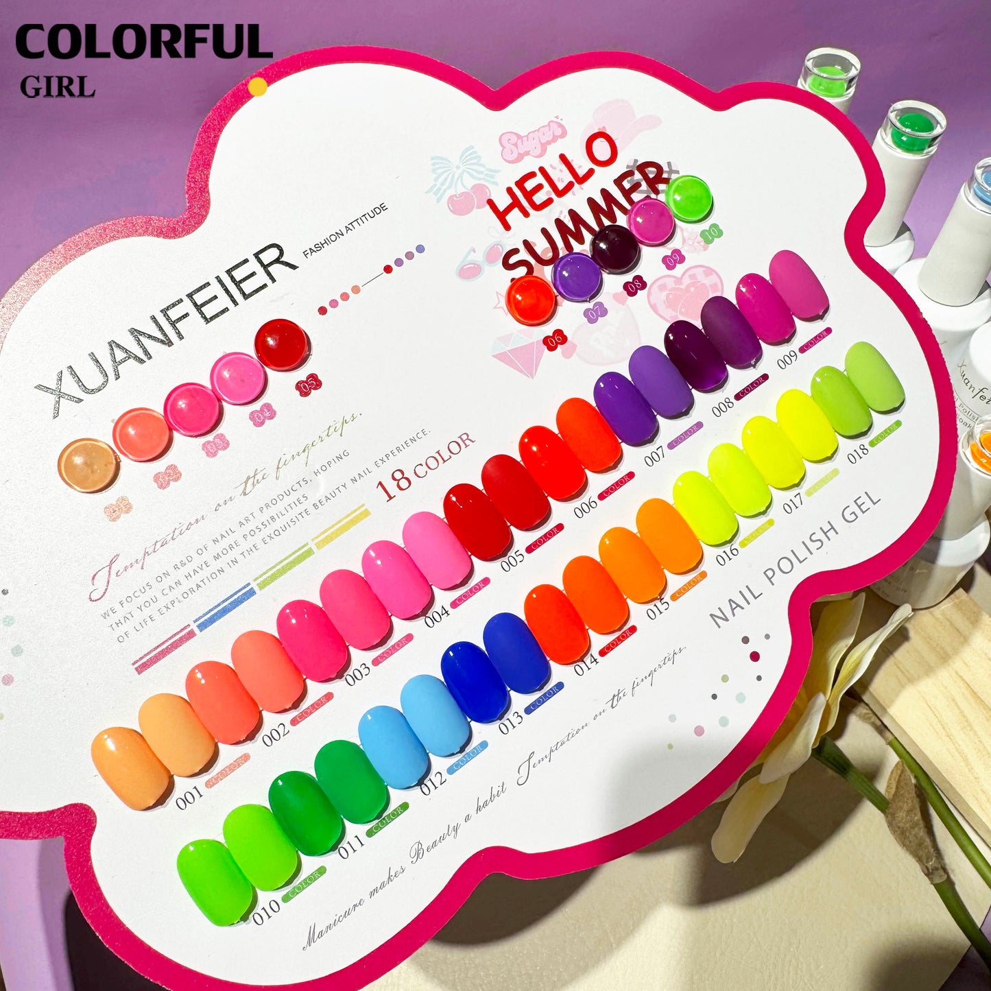 สีเจล XUANFEIER New🎉  มาใหม่18สีพาสเทลพร้อมส่งXUANFEIER มาใหม่18สีพาสเทลพร้อมส่งXUANFEIER มาใหม่18สี แถมชาร์ทสี น่ารัก