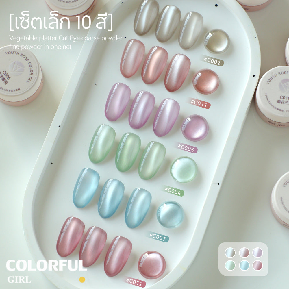 Youth Rose 2.5g Cat Eye UV Gel ยาทาเล็บ, G ครอกแม่เหล็กเล็บวานิช, UV/LED โคมไฟต้องการ ตาแมวน้ำยาทาเล็บแม่เหล็ก สีเจลแคทอายเนื้อนมฟุ้ง ฟีลใสละมุนแบบเจลลี่น้ำแข็ง ✨