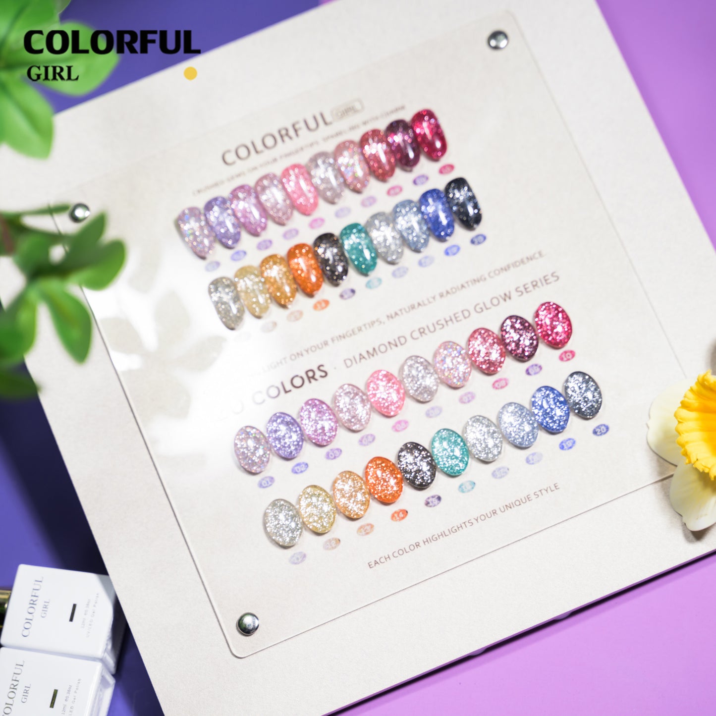 COLORFUL GIRL เจลแฟลชโอปอล 20 สี ✨ วิ้งระยิบระยับ ฟรีชาร์ทสี