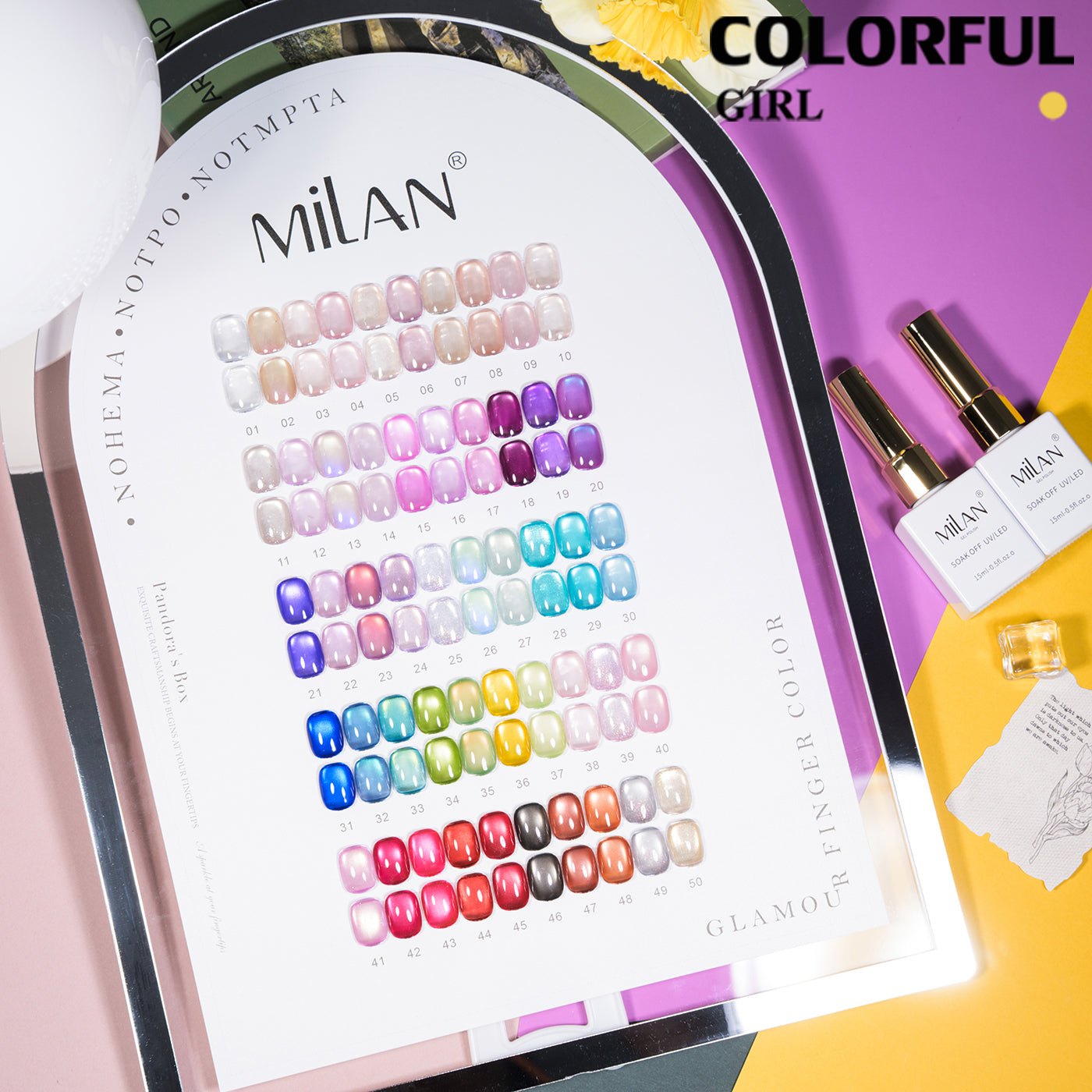 เจลเล็บ MILAN Cat Eye 50 สี | รวมโทนสีครบเซ็ต | นู้ด/สีสด/โฮโลแกรม/โทนเข้ม | เซ็ตเดียวครบทุกสไตล์ เจลตาแมว + สีเจลแคทอายเนื้อซาติน  (ทามาให้แล้ว พร้อมใช้งาน)