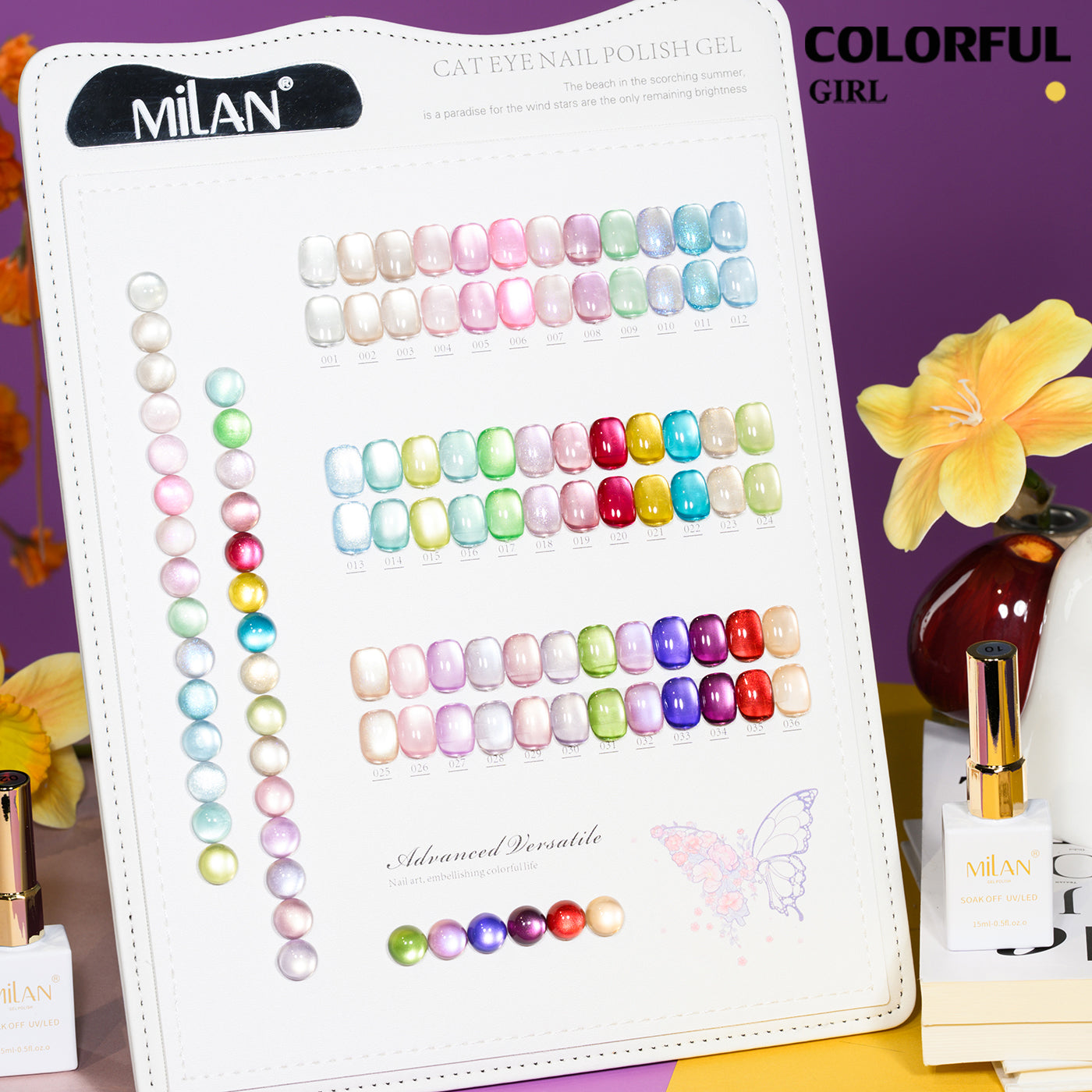 เจลเล็บ MILAN Cat Eye 36 สี |  เจลตาแมว + สีเจลแคทอายเนื้อซาติน  เจลแม่เหล็กตาแมว | สีชัด ติดทนนาน สำหรับงานเล็บมืออาชีพ | สร้างเอฟเฟกต์แสงได้ทันที (ทามาให้แล้ว พร้อมใช้งาน)สีเจลแคทอาย