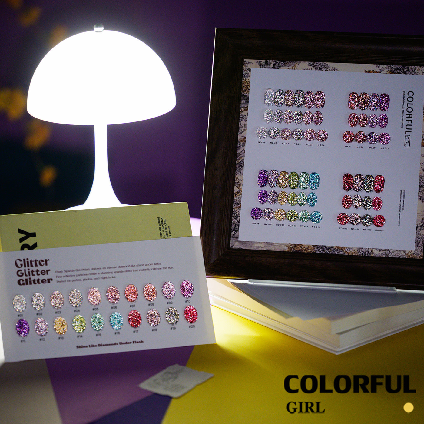 Colorful Girl สีเจลแฟลช 20 สี ✨ เนื้อเจลวิ้งละเอียด สีแน่น เงางาม ติดทนนาน แถมชาร์ทสี
