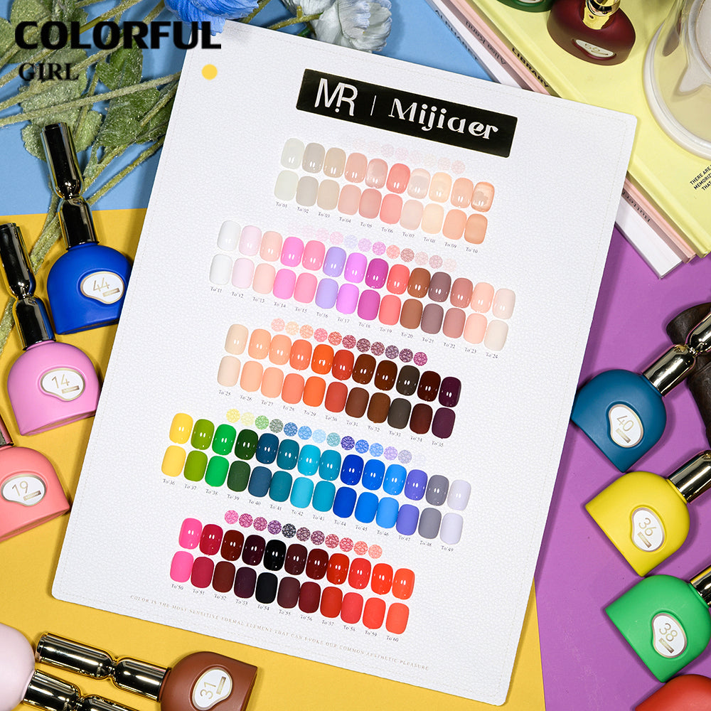 MR Mijiaer 60 สี เซตเจลไซรัป + เจลสีพื้น ครบชุด สำหรับเปิดร้าน แถมฟรีชาร์จสี