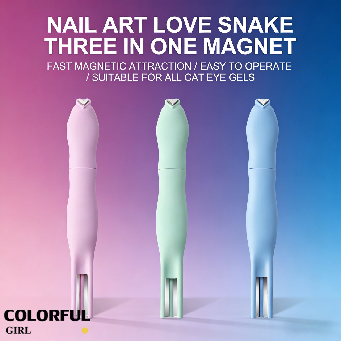 Cat Eye Magnetic Nail Art เครื่องมือ, 3IN1 Multifunctional Heart Cat Eye