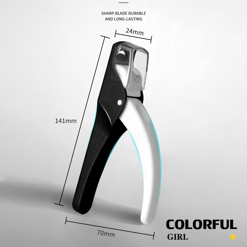 ✨พร้อมส่ง✨กรรไกรตัดเล็บปลอม สเตนเลส รูปตัว U สไตล์ฝรั่งเศส สําหรับตกแต่งเล็บ กรรไกรตัดเล็บปลอม มีกล่องเก็บเศษเล็บ วัดขนาดเล็บได้