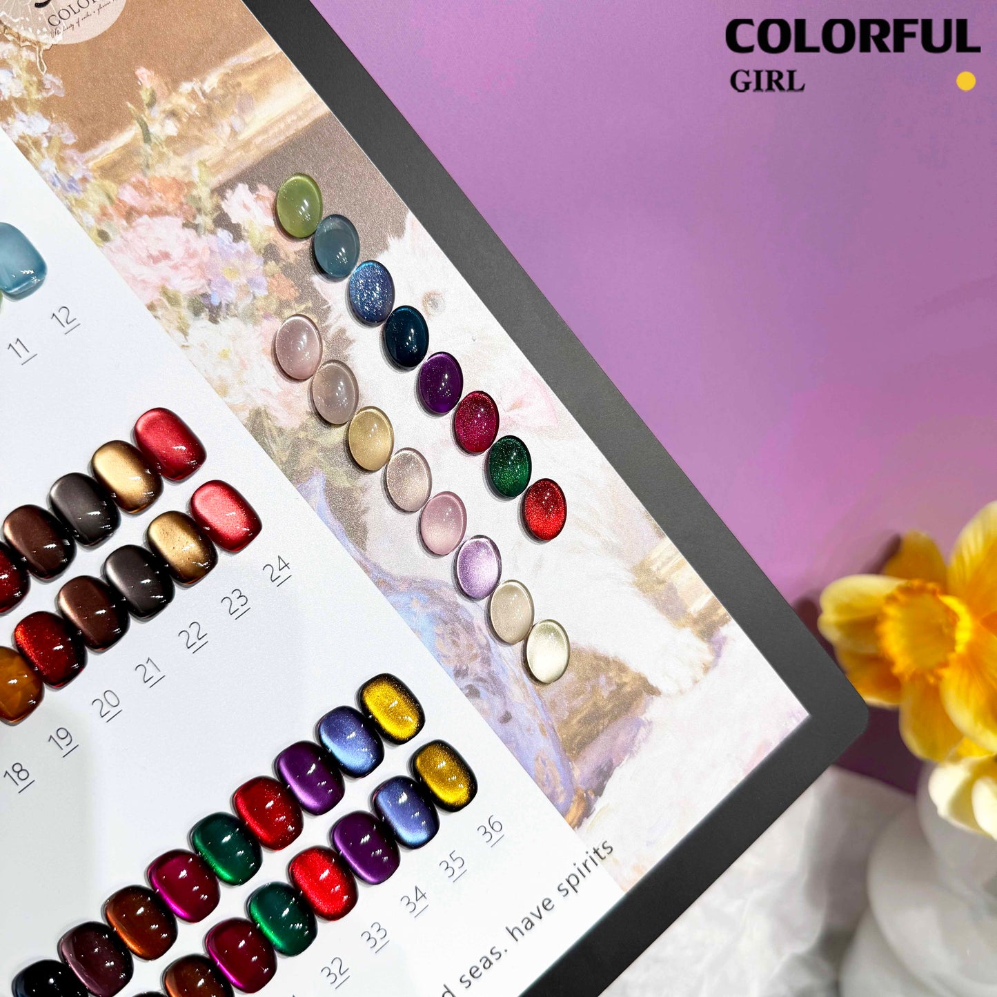 【พร้อมส่ง】MILAN 36สี    สีเจลแคทอายเนื้อซาติน  36สี    สีลูกแก้ว ฟรีชาร์ทสี Cat eye  36สี  (แถม ชาร์ทสี ทามาให้แล้ว)