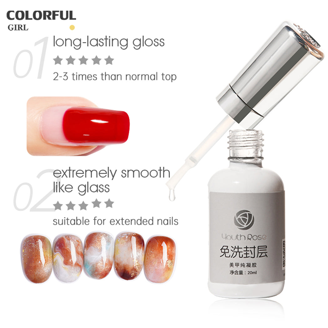 Youth Rose รุ่นใหม่ เพิ่มปริมาณ  Top Coat / Base Coat / Hard Gel /Primer/TOP MATTE เงาทนนาน 45 วัน ปริมาณ 20 ml