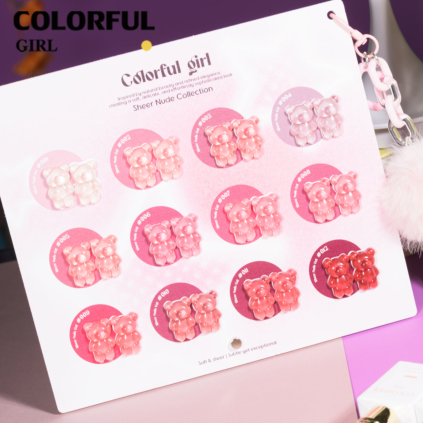 【พร้อมส่ง】💅 สีทาเล็บเจล Colorful Girl ✦ เซต 12 สี ✦ โทนชมพู Ice Peach หวานละมุน ✦ แถมฟรีชาร์ตสี 💖ซีรีส์ Sweet Nude Pink