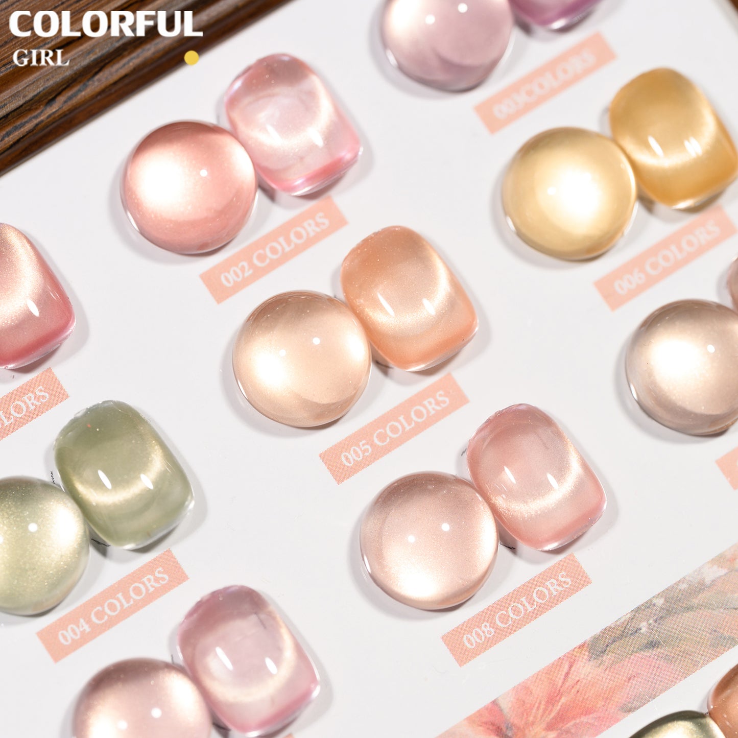 XUANFEIER  9 สี สีเจลแคทอายเนื้อซาติน กดอกไม้ไข่มุก | ฟรีชาร์ทสี