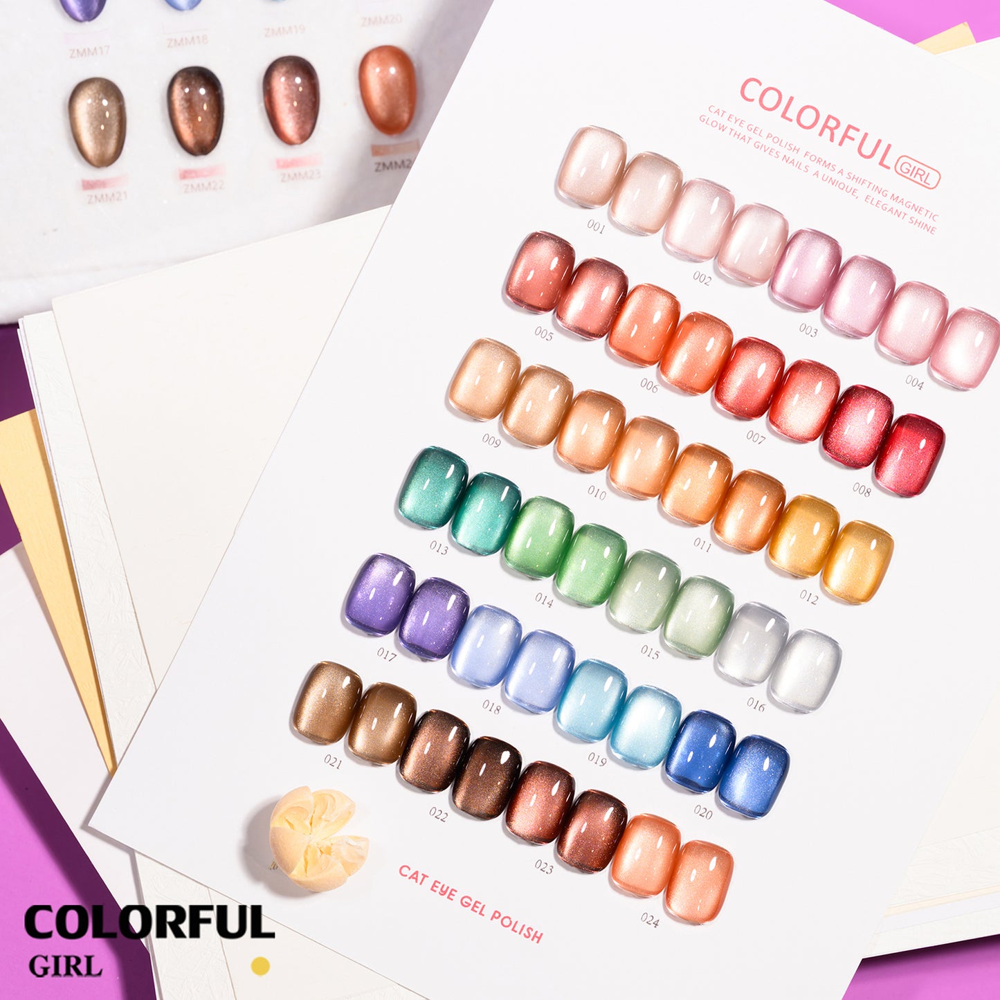 【HOT! พร้อมส่ง】COLORFUL GIRL แคทอายซาติน 24สี🔥 สีเจลลูกแก้ววาวสวย จ่ายครั้งเดียวคุ้ม‼️ แถมชาร์ทสีฟรี   สีเจลแคทอายเนื้อซาติน สีเจลแคทอาย/ สีลูกแก้ว "