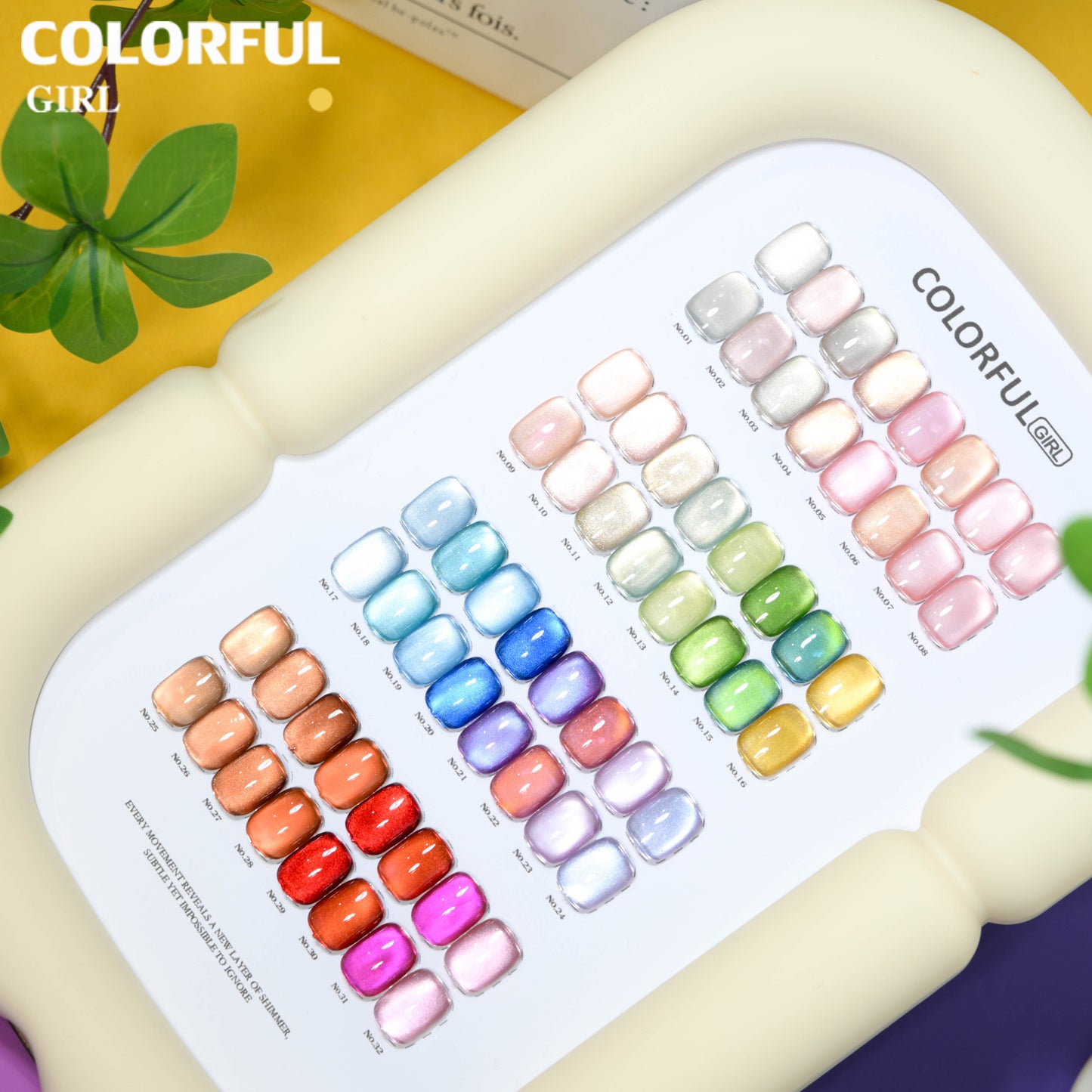 COLORFUL GIRL สีเจลแคทอายเนื้อซาติน + สีเจลแคทอาย 32 สี ✨ ฟีลน้ำใสแบบลูกแก้ว｜เล่นแสงเหมือนดาว｜โทนสีหรูดูแพง (ทามาให้แล้ว พร้อมใช้งาน) 💅