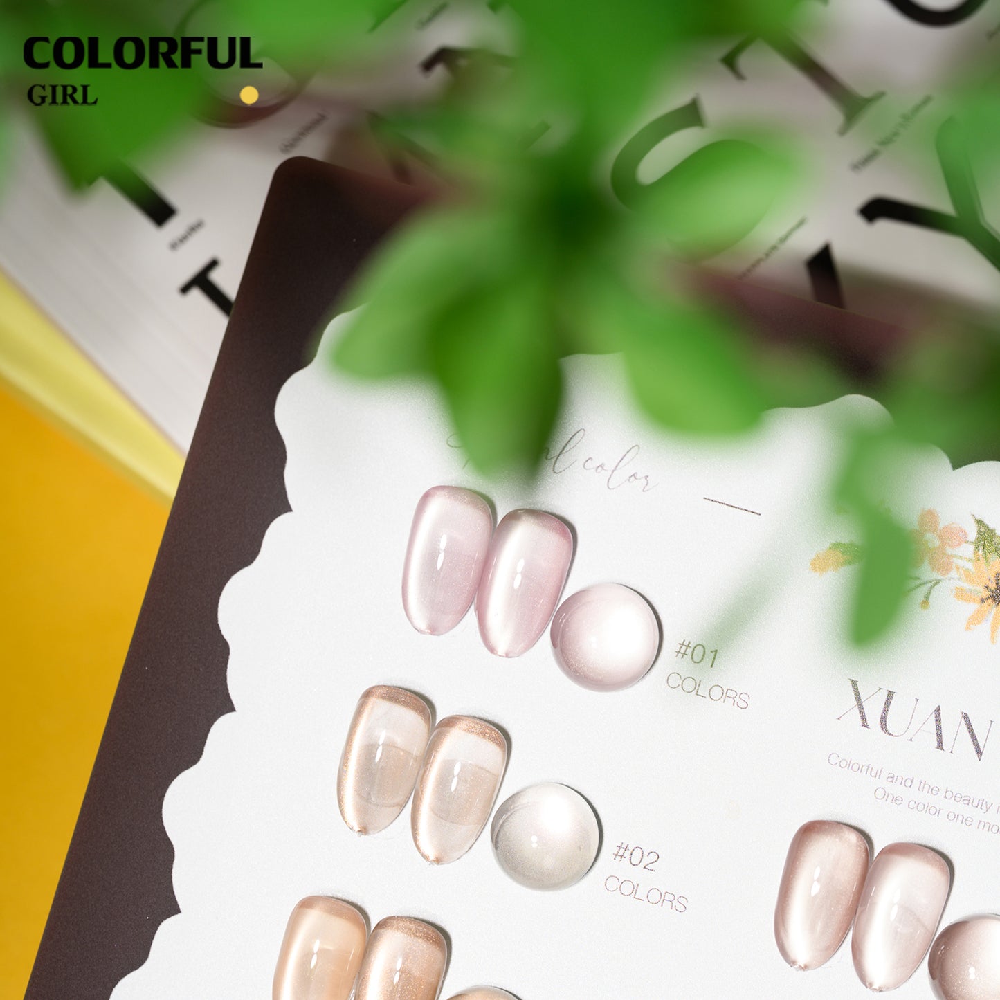 XUANFEIER 10สี สีเจลแคทอายเนื้อซาติน Cat Eye Amber Glow โทนอำพัน｜ฟรีชาร์ทสี